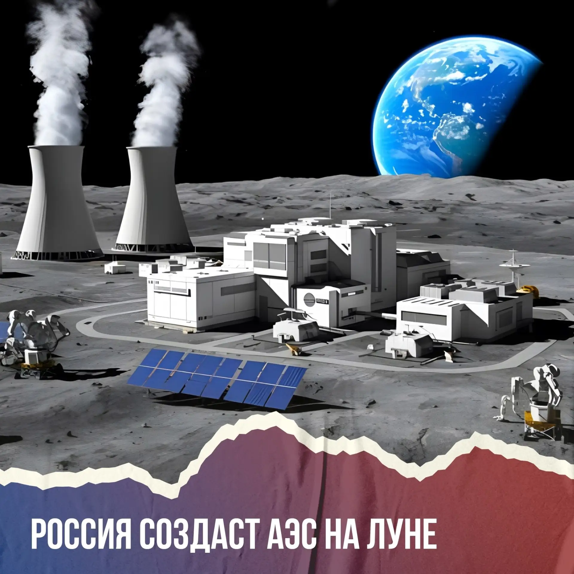 Россия построит АЭС на Луне к середине 2030-х годов 🚀