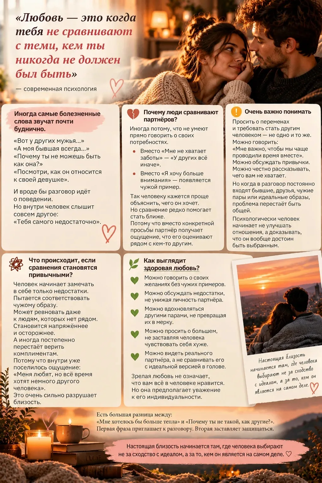 ✨ «Любовь — это когда тебя не сравнивают с теми, кем ты никогда не должен был быть»