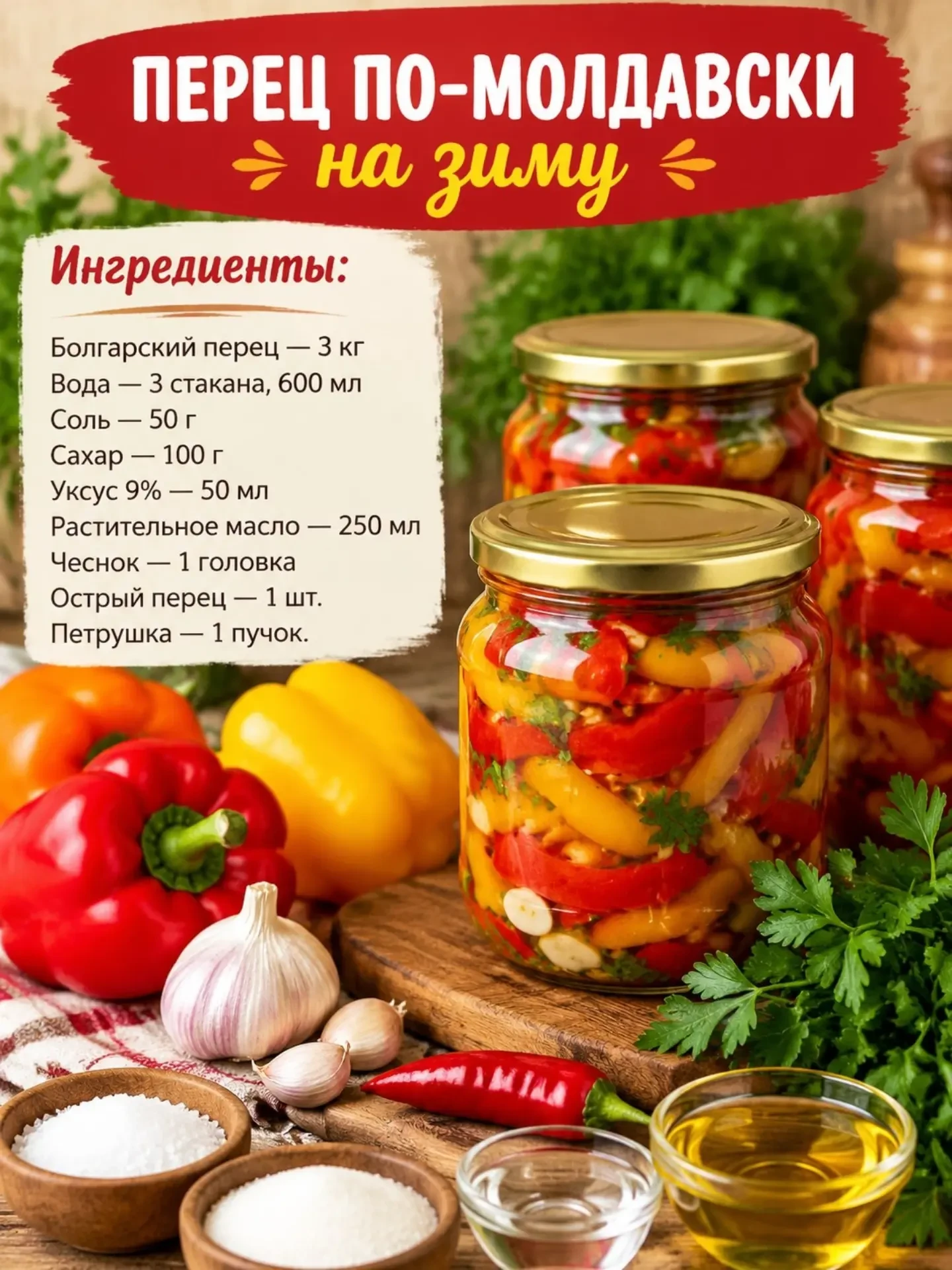 Перец по-молдавски на зиму