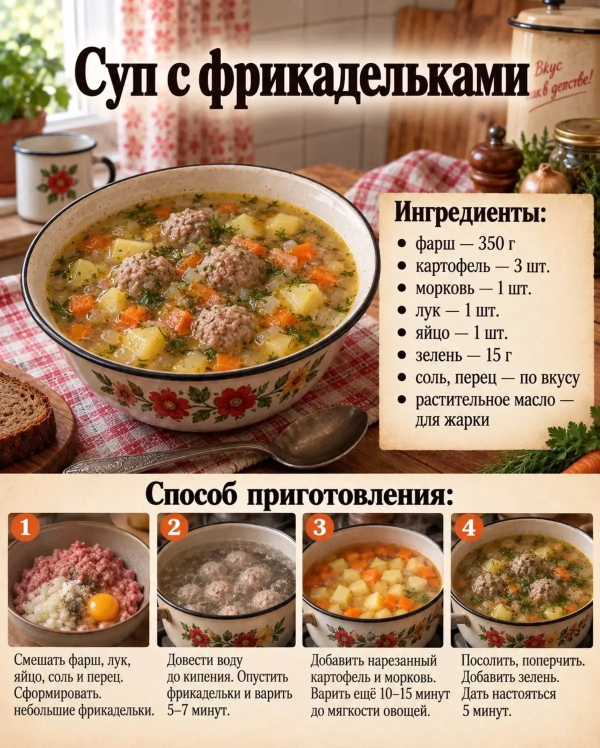 🔥 Суп с фрикадельками