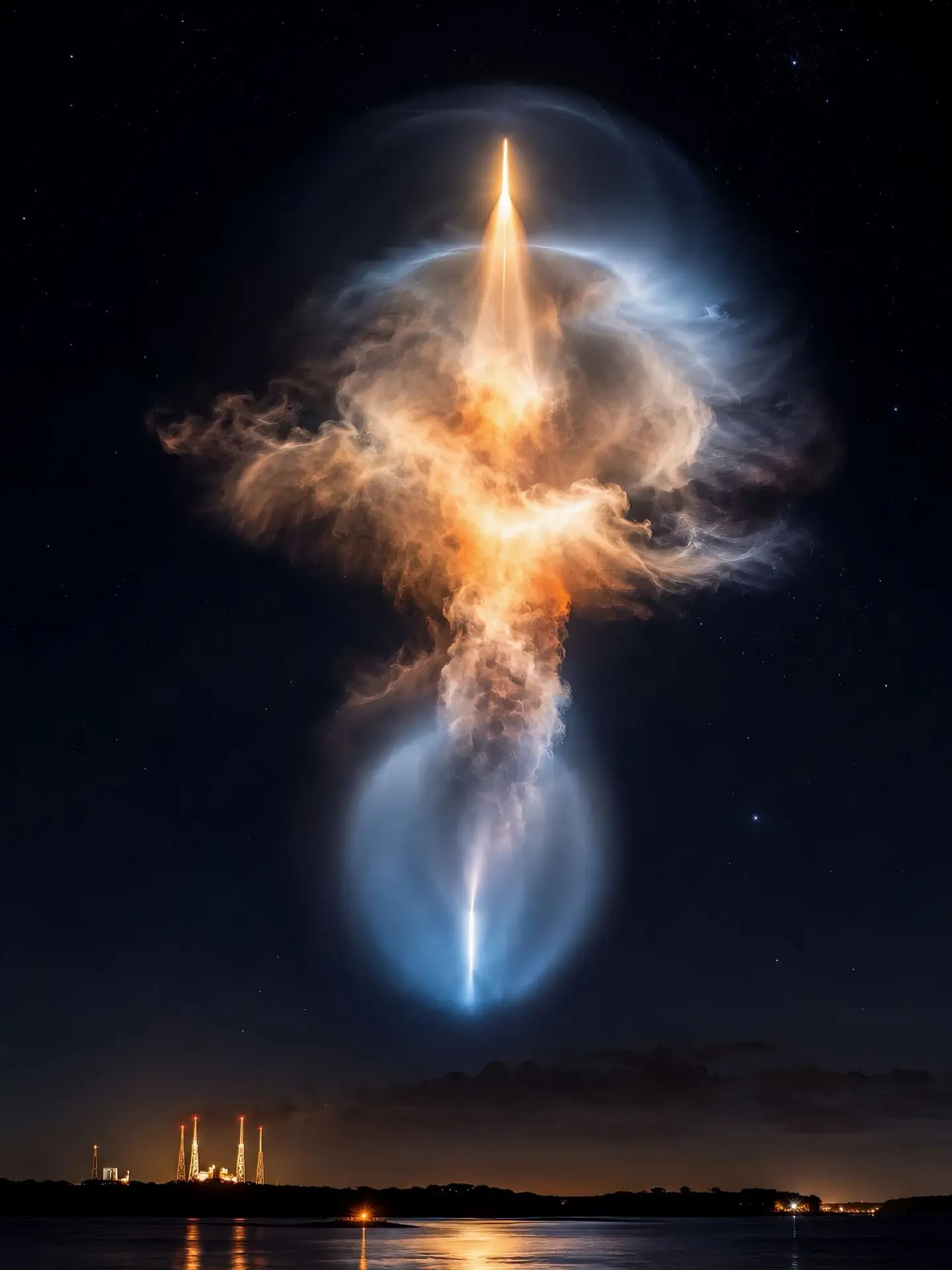 Стратосферная "медуза" после запуска ракеты 🚀 Илона Маска