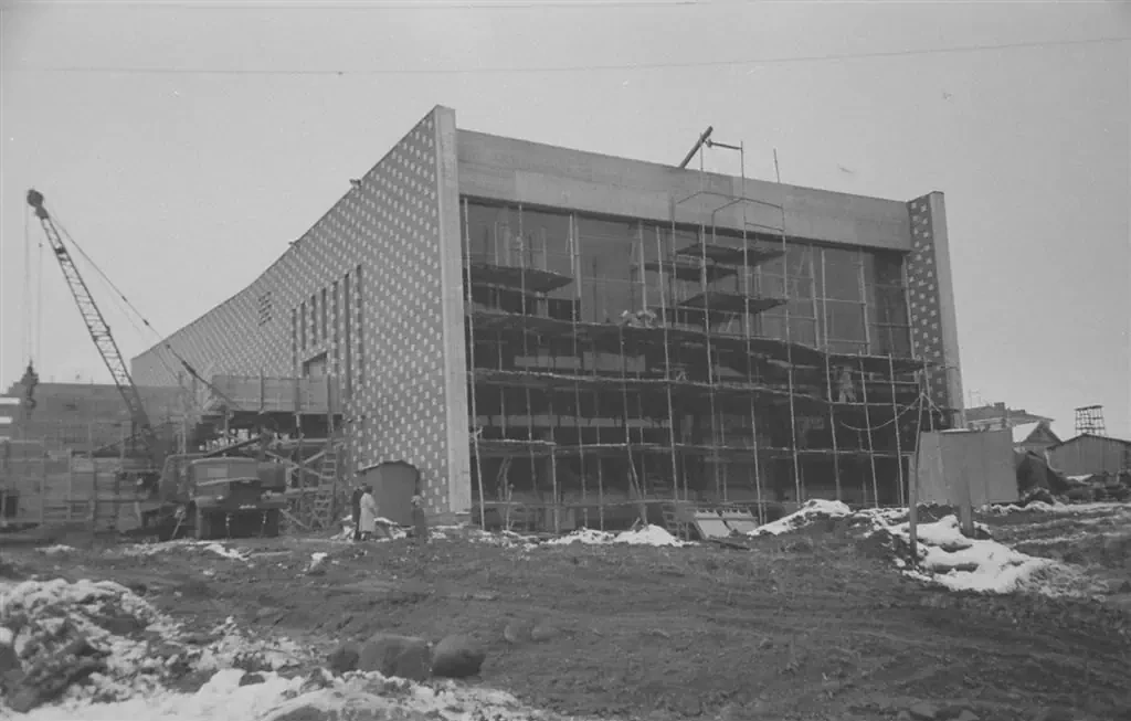 Строительство кинотеатра «Мурманск», 1965 г.