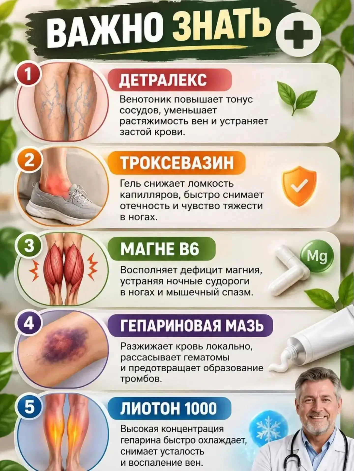 Тяжесть и отёчность в ногах могут иметь разные причины, поэтому лечение зависит от диаг...