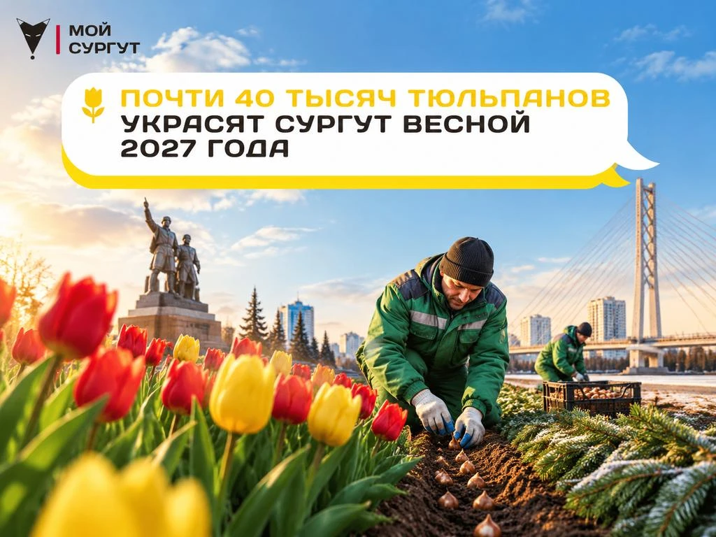 🌺🌸 Почти 40 тысяч тюльпанов украсят Сургут весной 2027 года