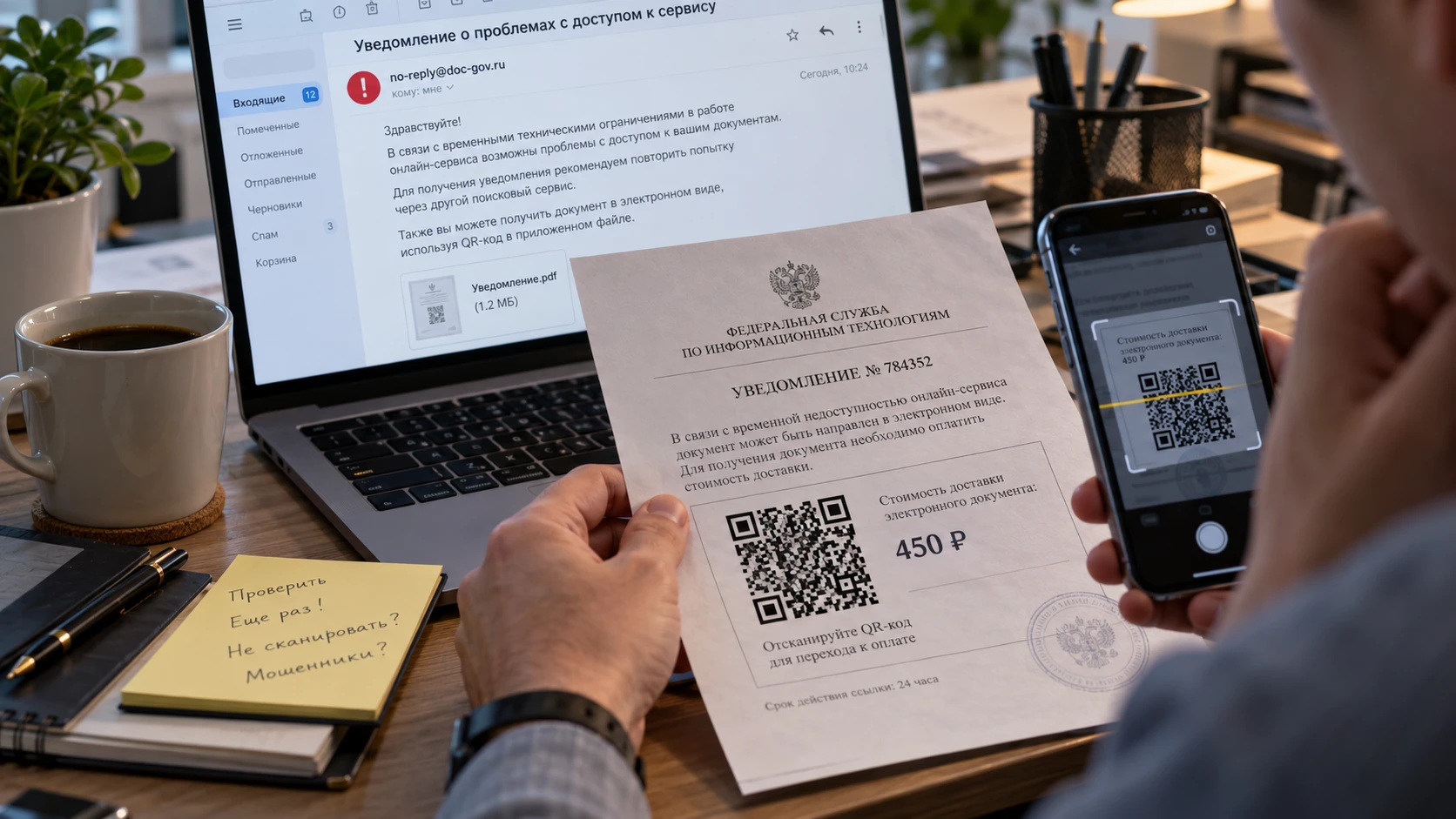 Россиян предупредили о рассылке фейковых QR-кодов после сбоев в работе "Яндекса"