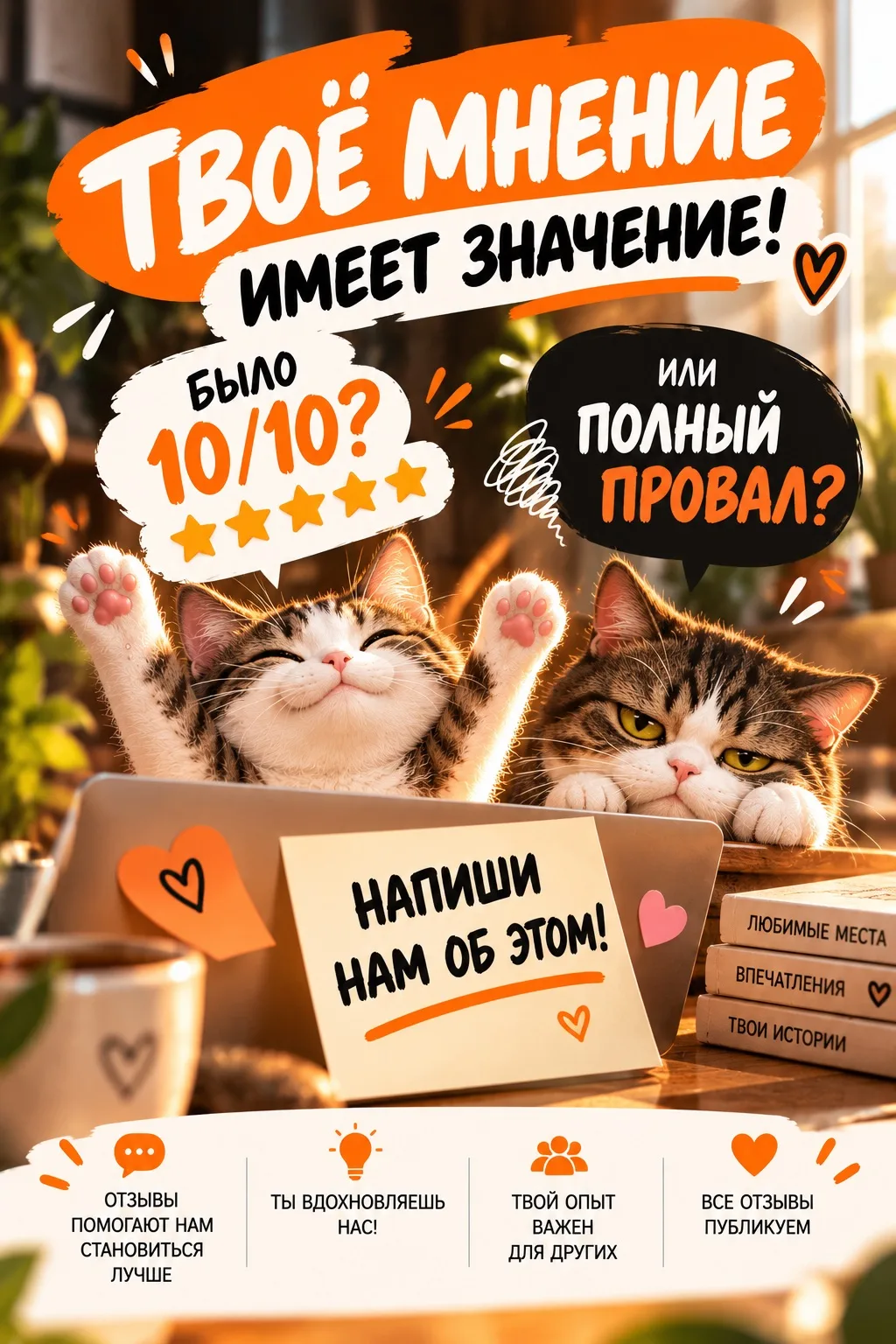 🧡 Есть место, о котором хочется рассказать всем? Или такое, куда больше ни ногой? 😄
