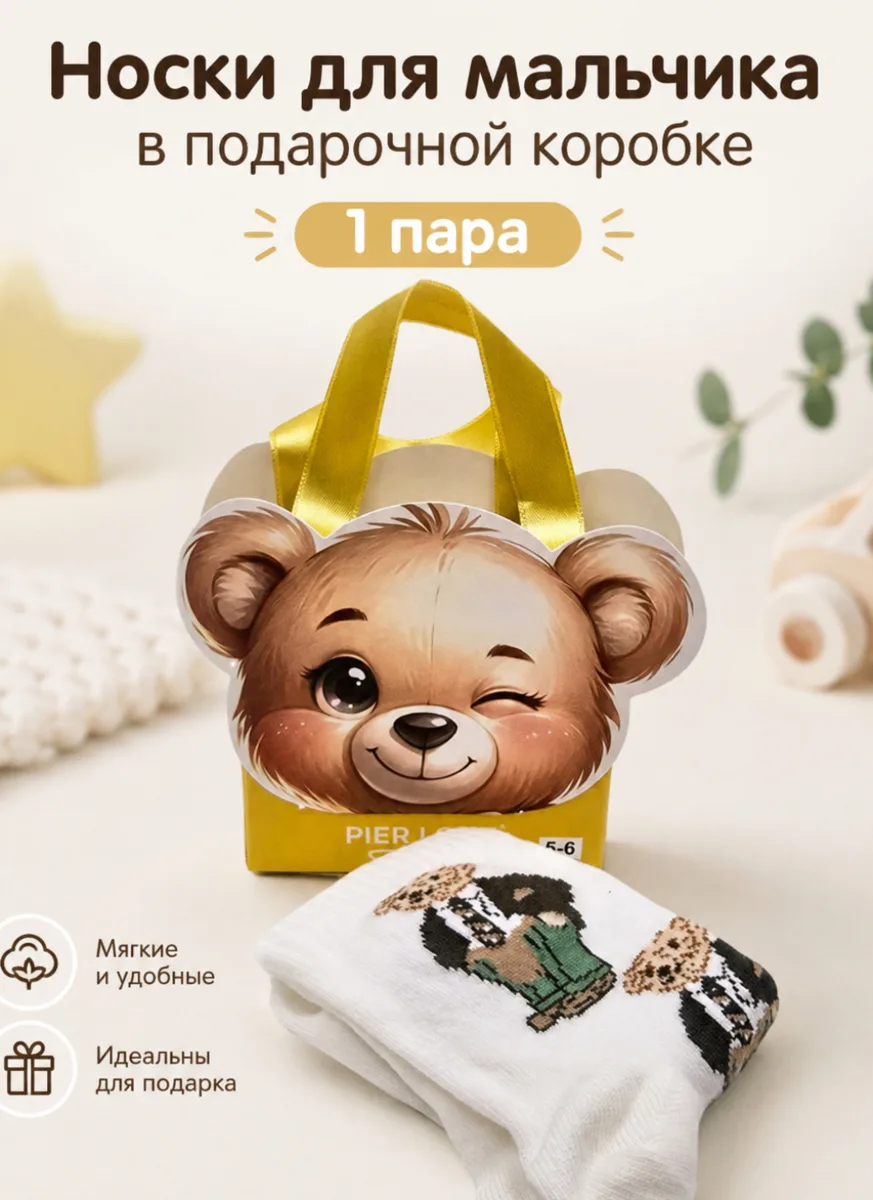 🟣Носки для мальчика в подарочной упаковке Pier Lone со скидкой 30%