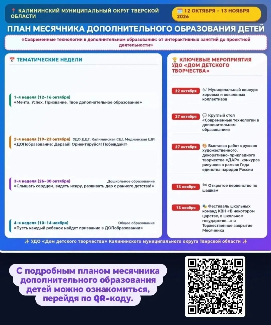 План месячника дополнительного образования детей