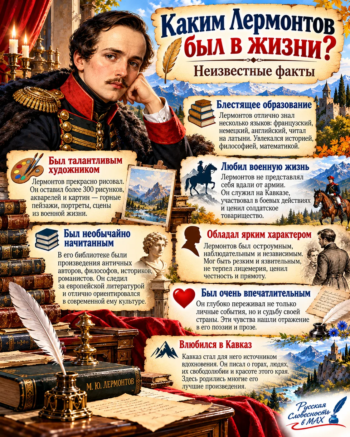 📚 ЛЕРМОНТОВ: КАКИМ ОН БЫЛ НА САМОМ ДЕЛЕ?