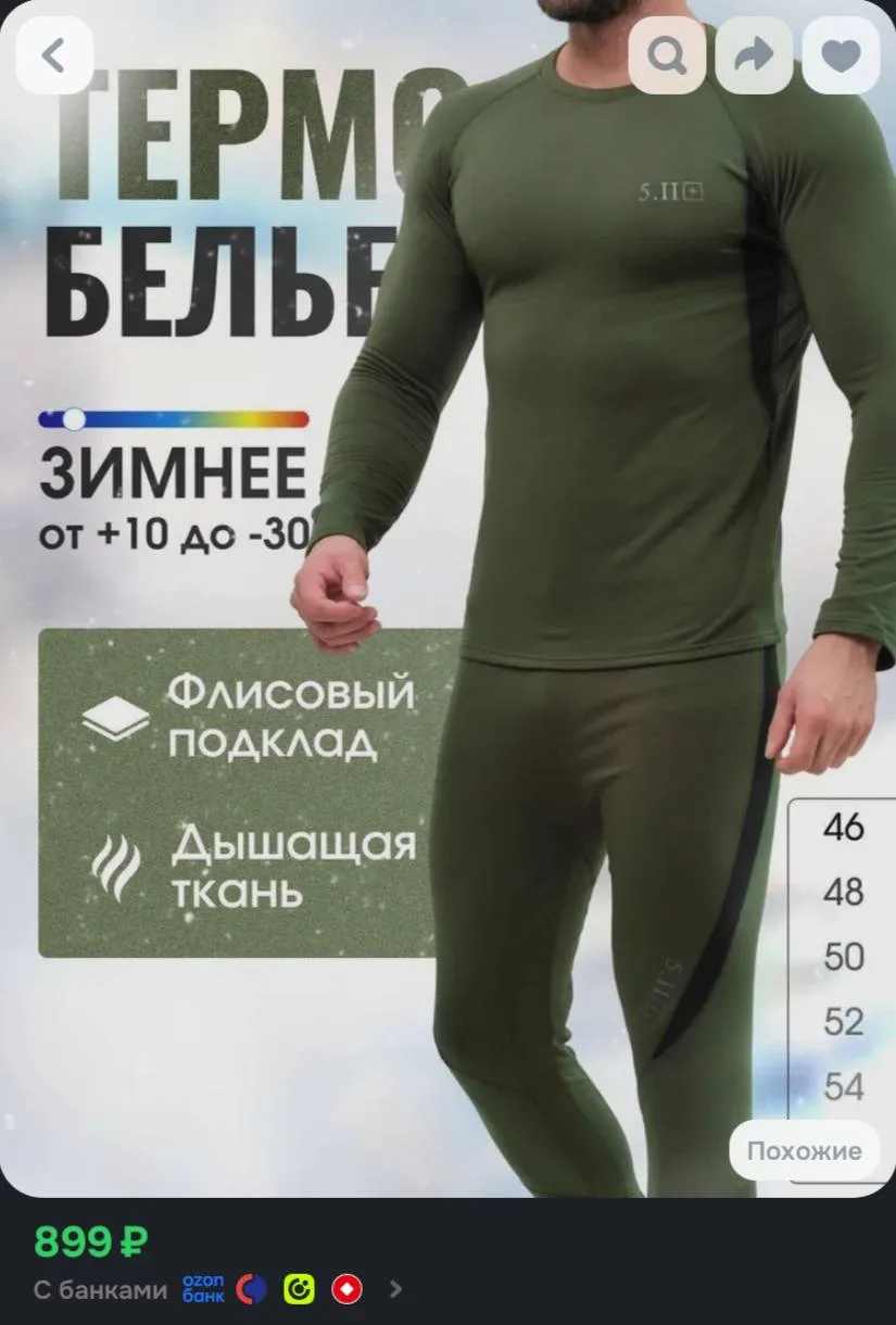 Комплект термобелья