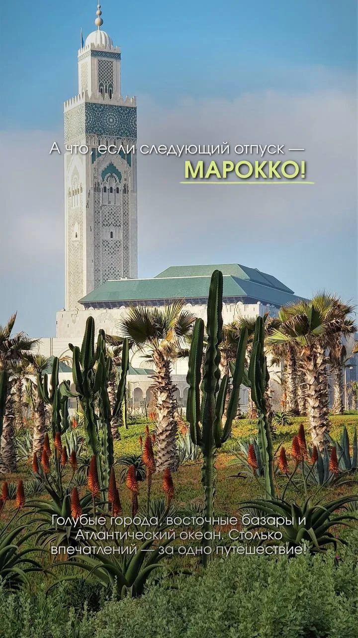 А что, если следующий отпуск — Марокко? 🇲🇦
