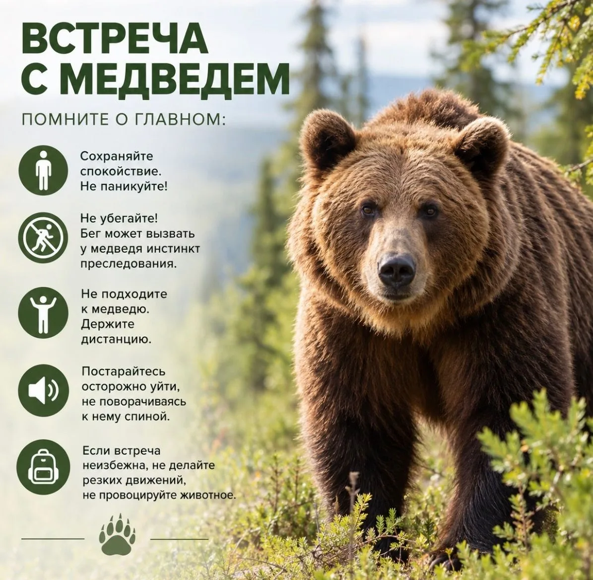 Как вести себя при встрече с медведем
