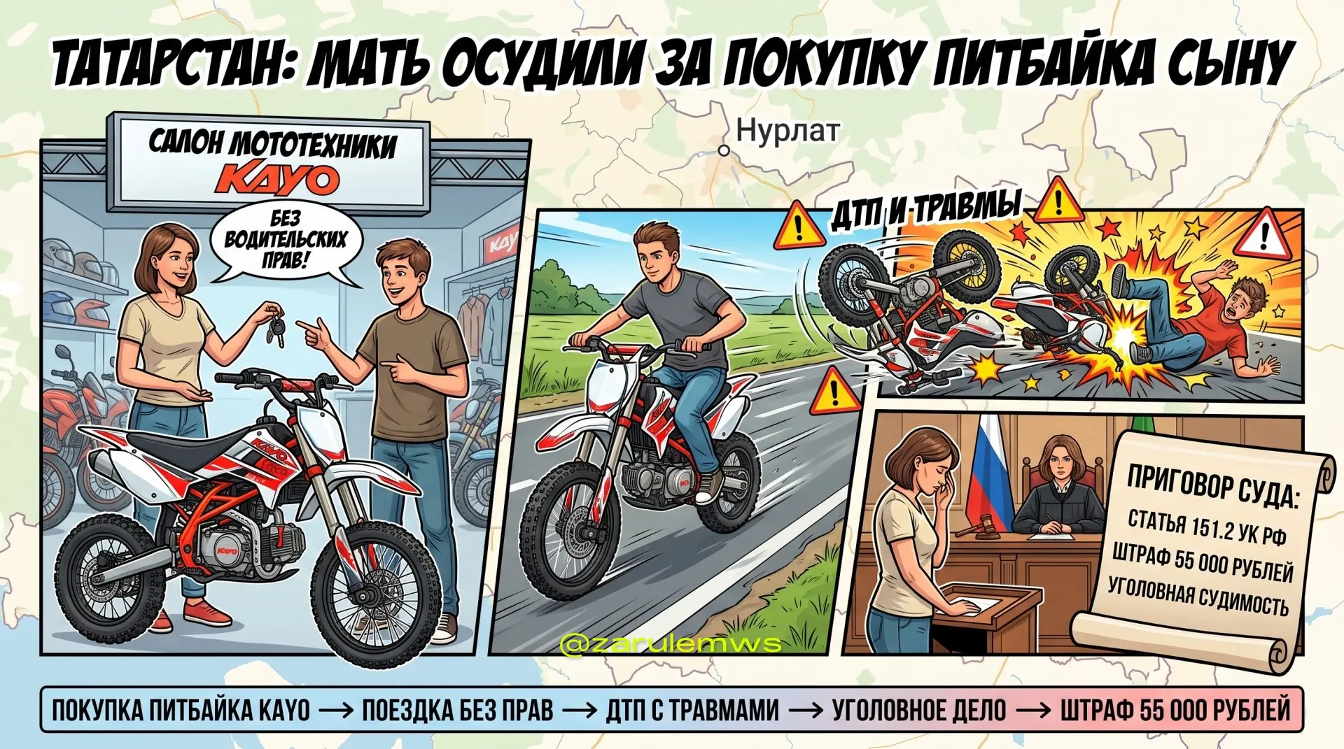 Наконец-то прецедент: в Татарстане мать осудили по «уголовке» за покупку питбайка сыну