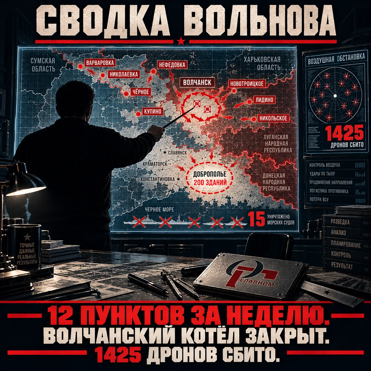 ⚔️ СВОдка Вольнова: 12 пунктов за неделю, Волчанский котёл закрыт