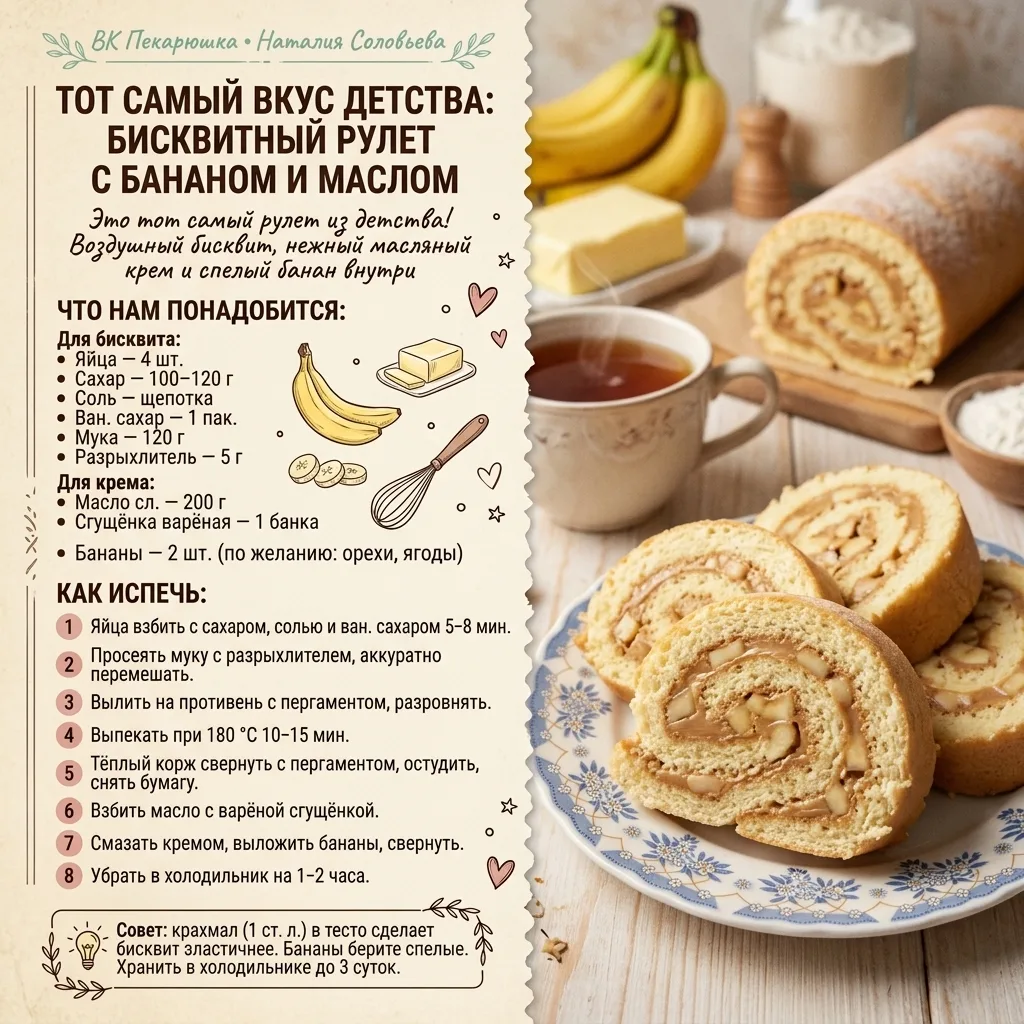 #рулет #бисквитныйрулет #рецептрулета #домашняявыпечка #выпечка #рецепты #банановыйруле...