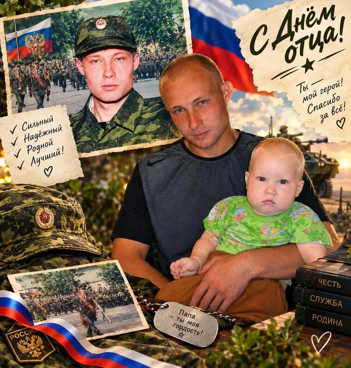 Уважаемые родители, просьба давайте дружно поздравим наших пап с днем отца, пример фото...