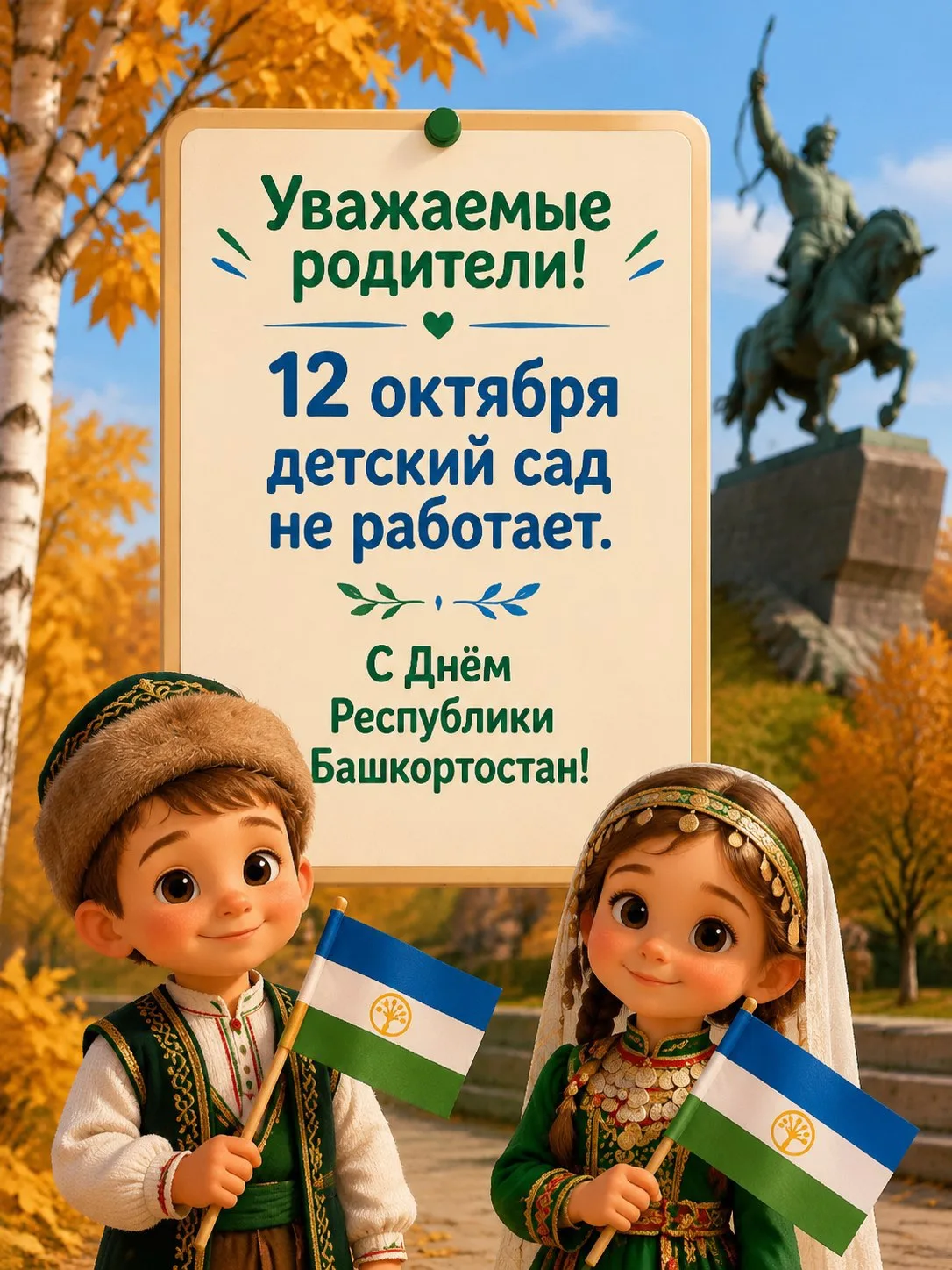 С Днём Республики Башкортостан! 💙🤍💚