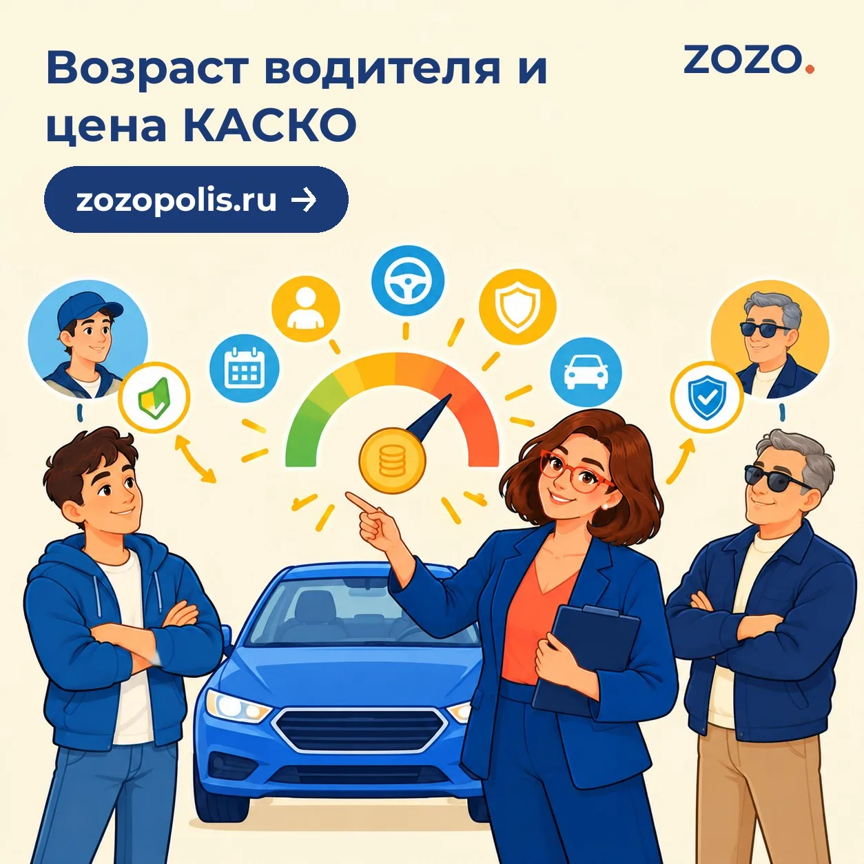 Возраст водителя и цена КАСКО