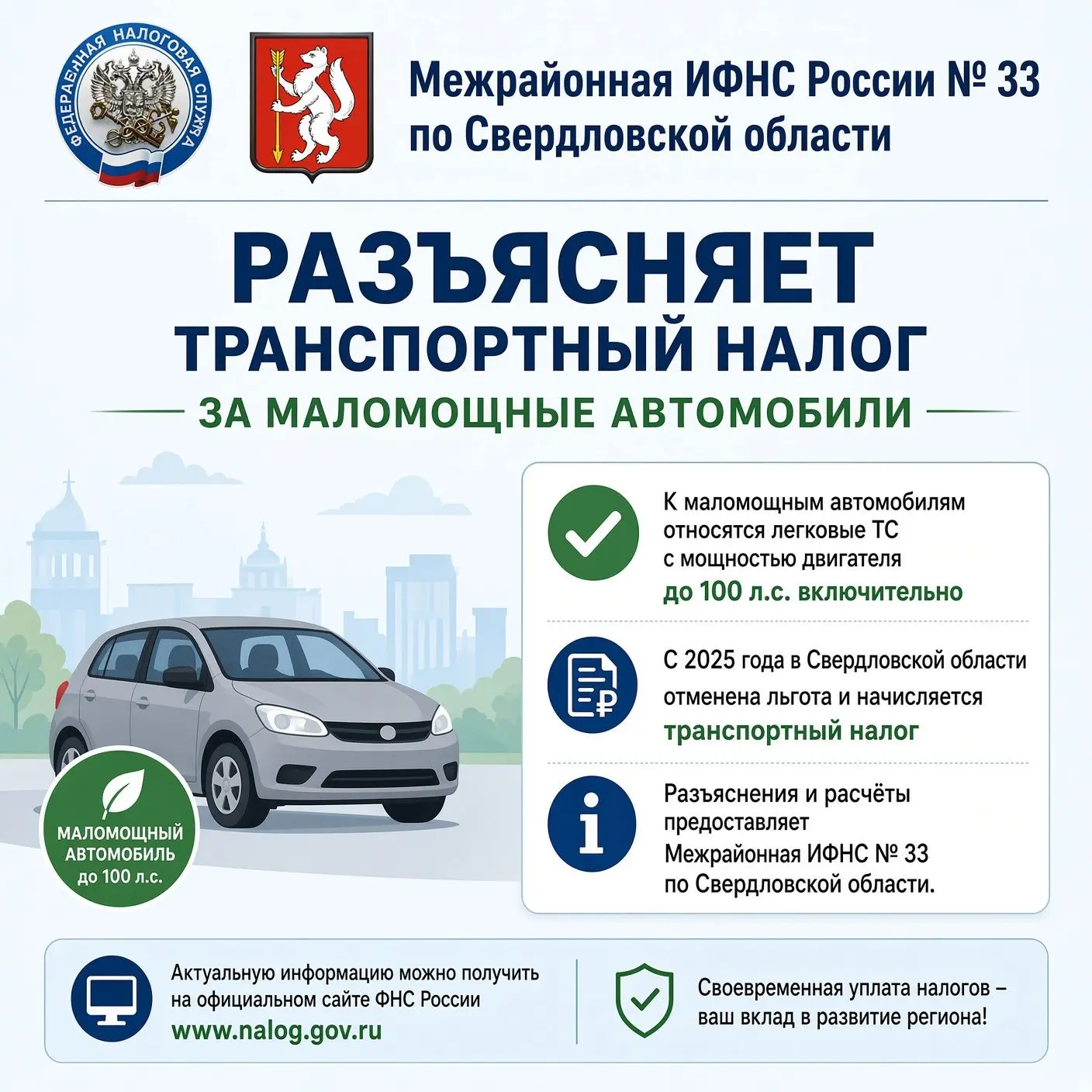 Жителям Свердловской области начали начислять транспортный налог за маломощные автомобили