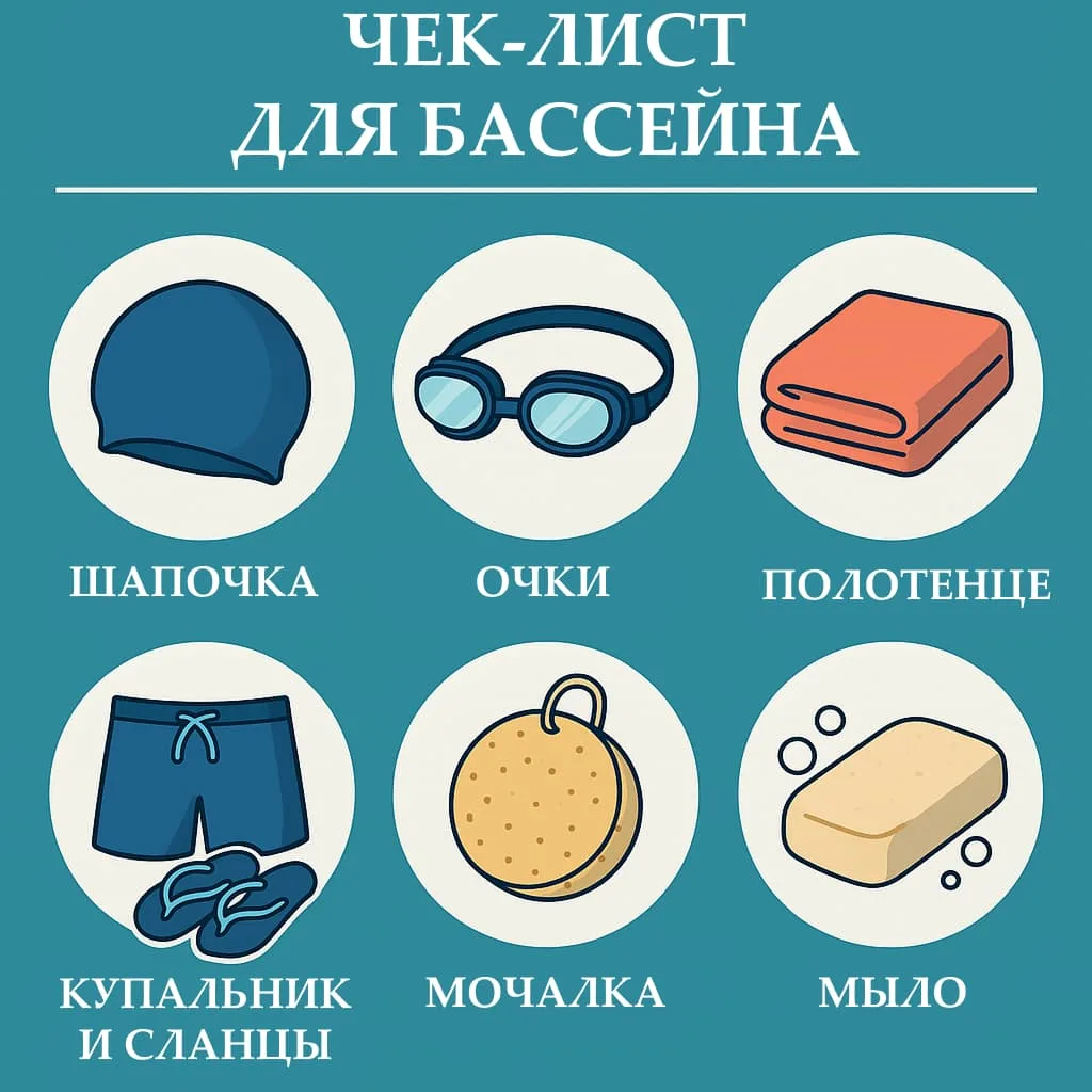 Чек-лист: Что взять с собой в бассейн?