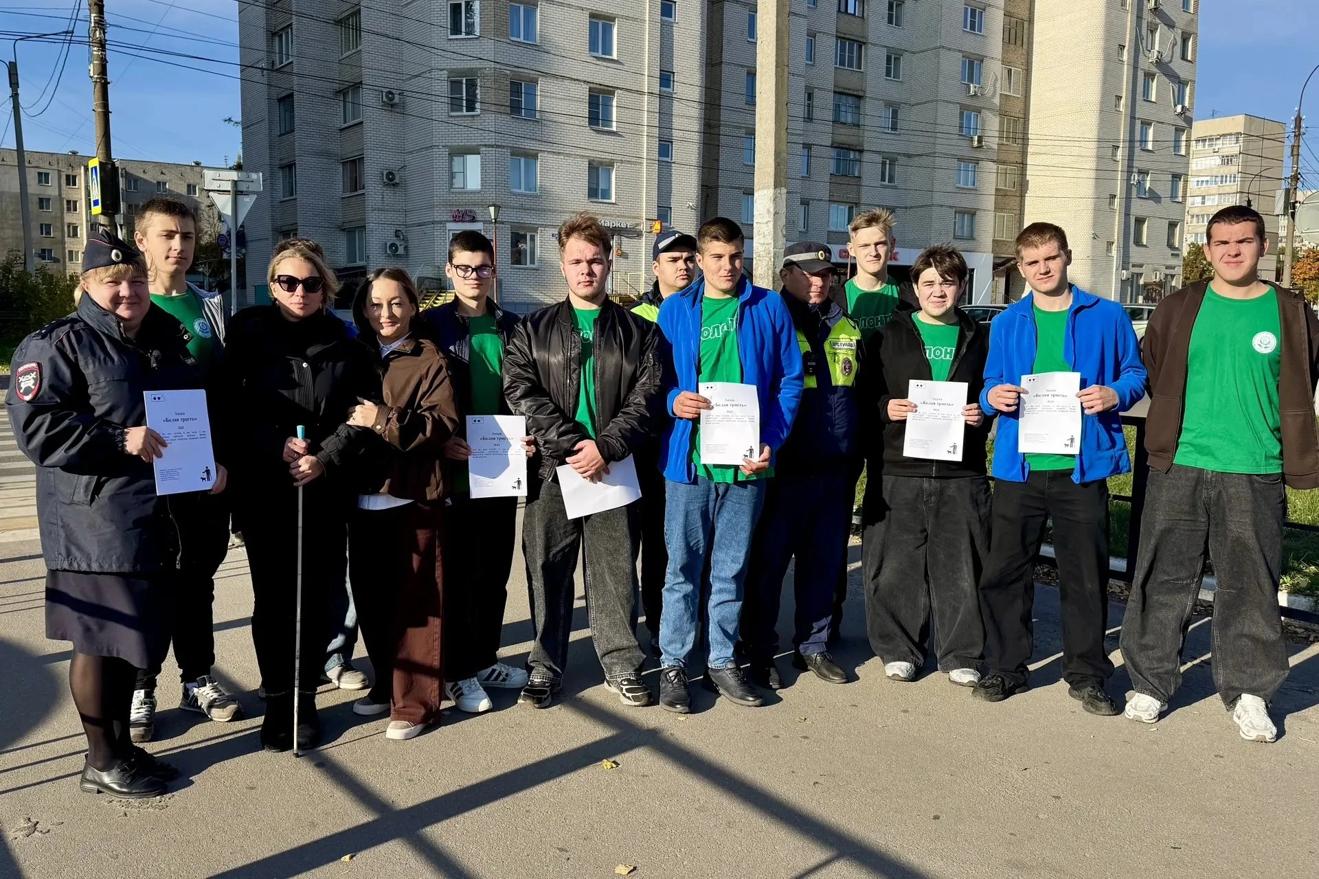 Автомобилистам Тамбова напомнили о внимательном отношении к слабовидящим пешеходам. В п...