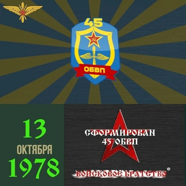 Сформирован 45 ОБВП в 1978