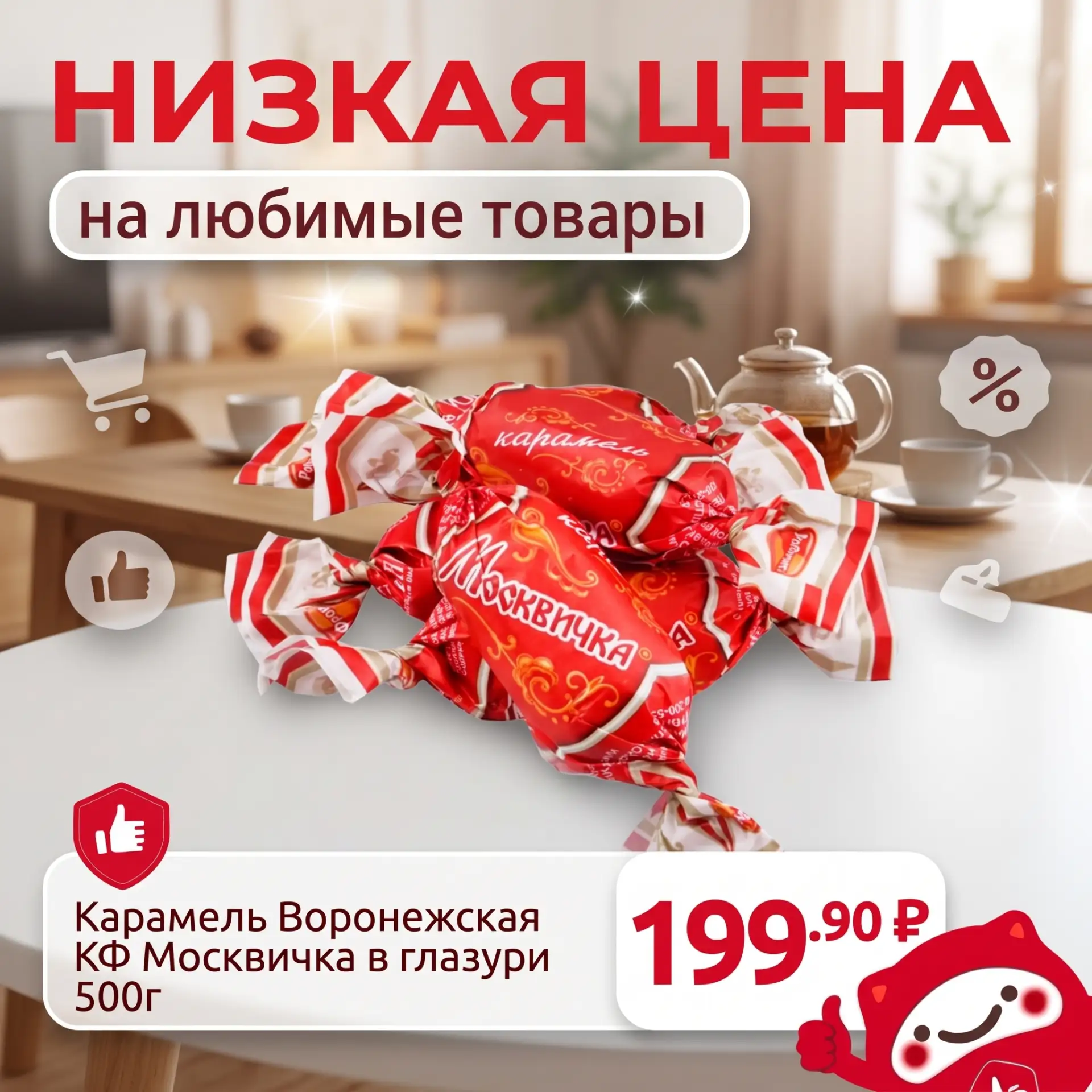 Когда хочется не модных десертов, а просто знакомых конфет и горячего чая!