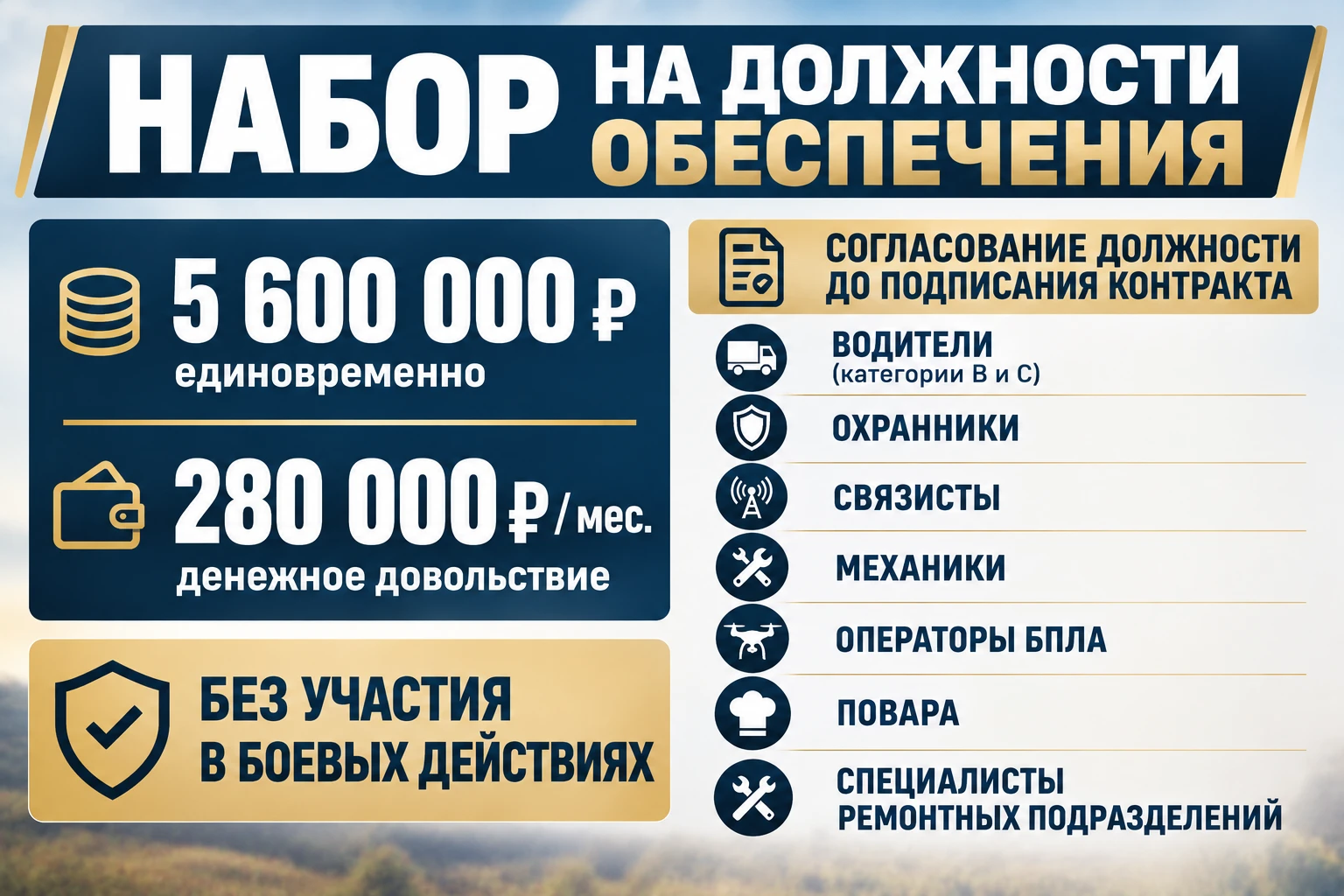 ⚡ С 5 сентября открыт набор специалистов в подразделения обеспечения!