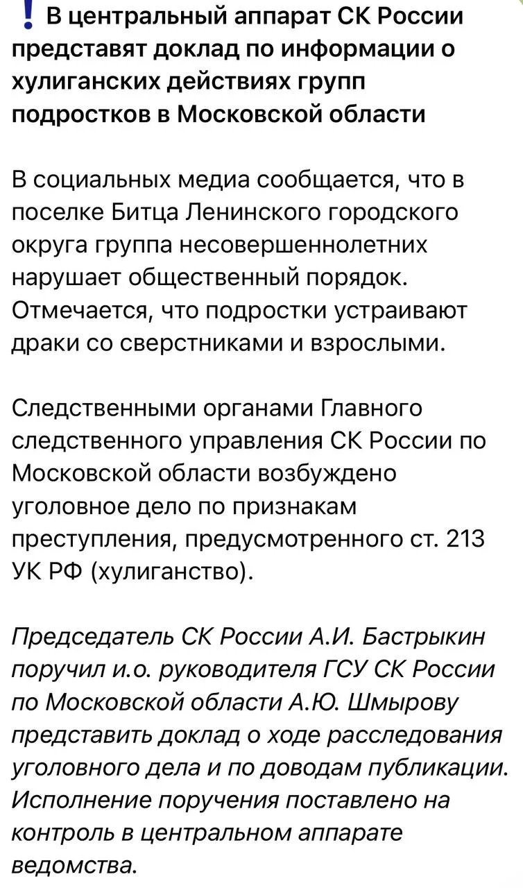 Следственный комитет возбудил уголовное дело после наших публикаций об этнической ОПГ в...