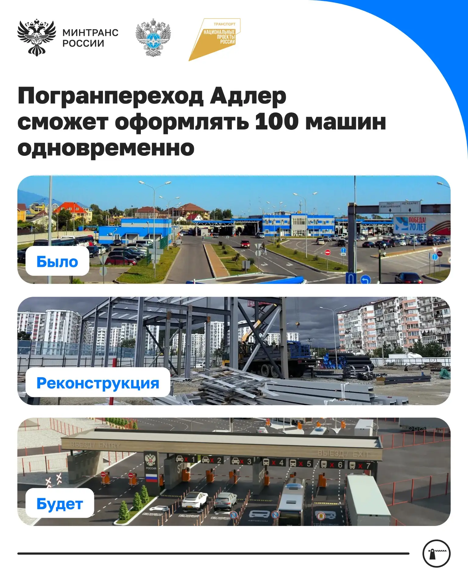 👀Показываем, как преобразится самый загруженный пункт пропуска страны после реконструкции