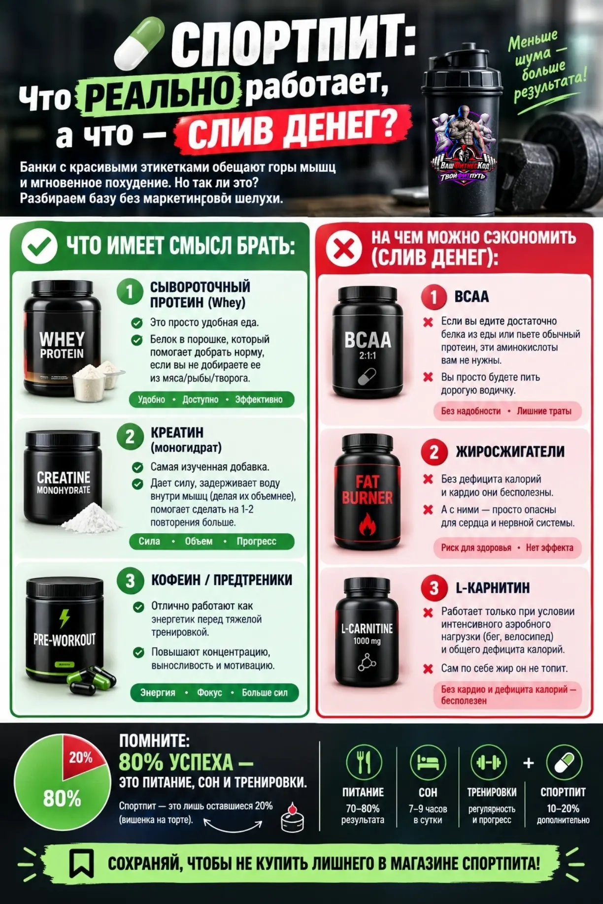 💊 СПОРТПИТ: Что РЕАЛЬНО работает, а что — слив денег?