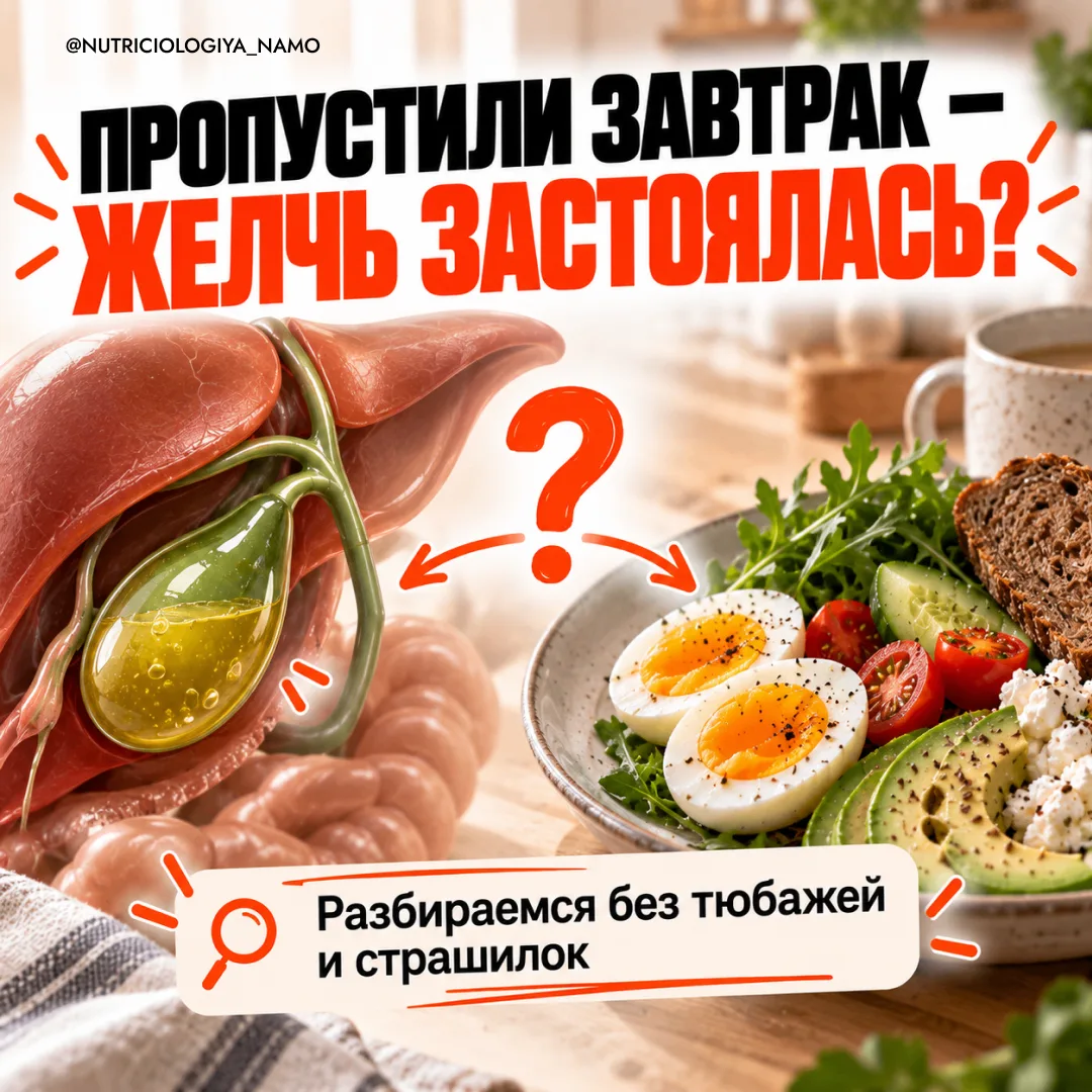 ПРОПУСКАЕТЕ ЗАВТРАК — ЖЕЛЧЬ «ЗАСТАИВАЕТСЯ»? 👀