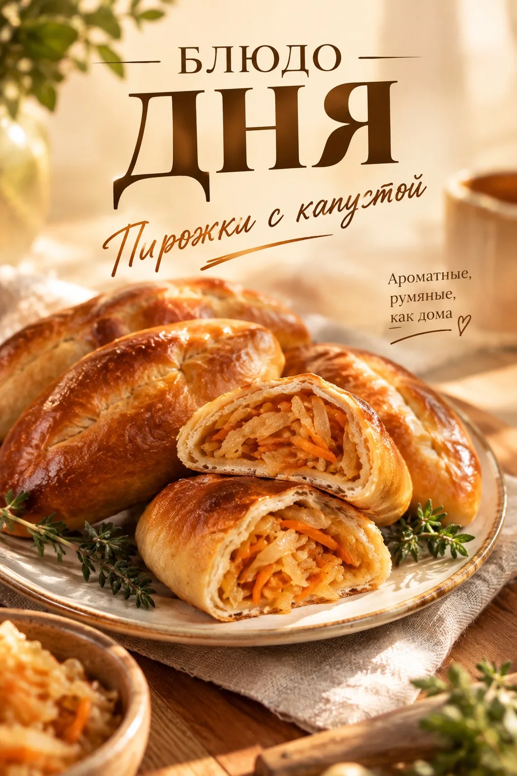 Завтра в «Корчме» - пирожки с капустой!
