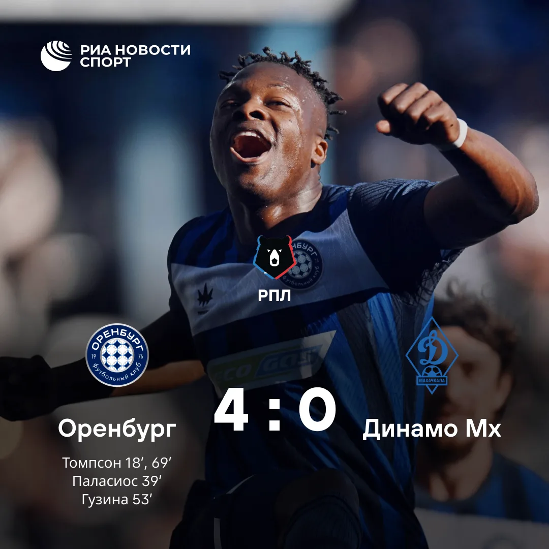 ⚽️ «Оренбург» разгромил махачкалинское «Динамо»