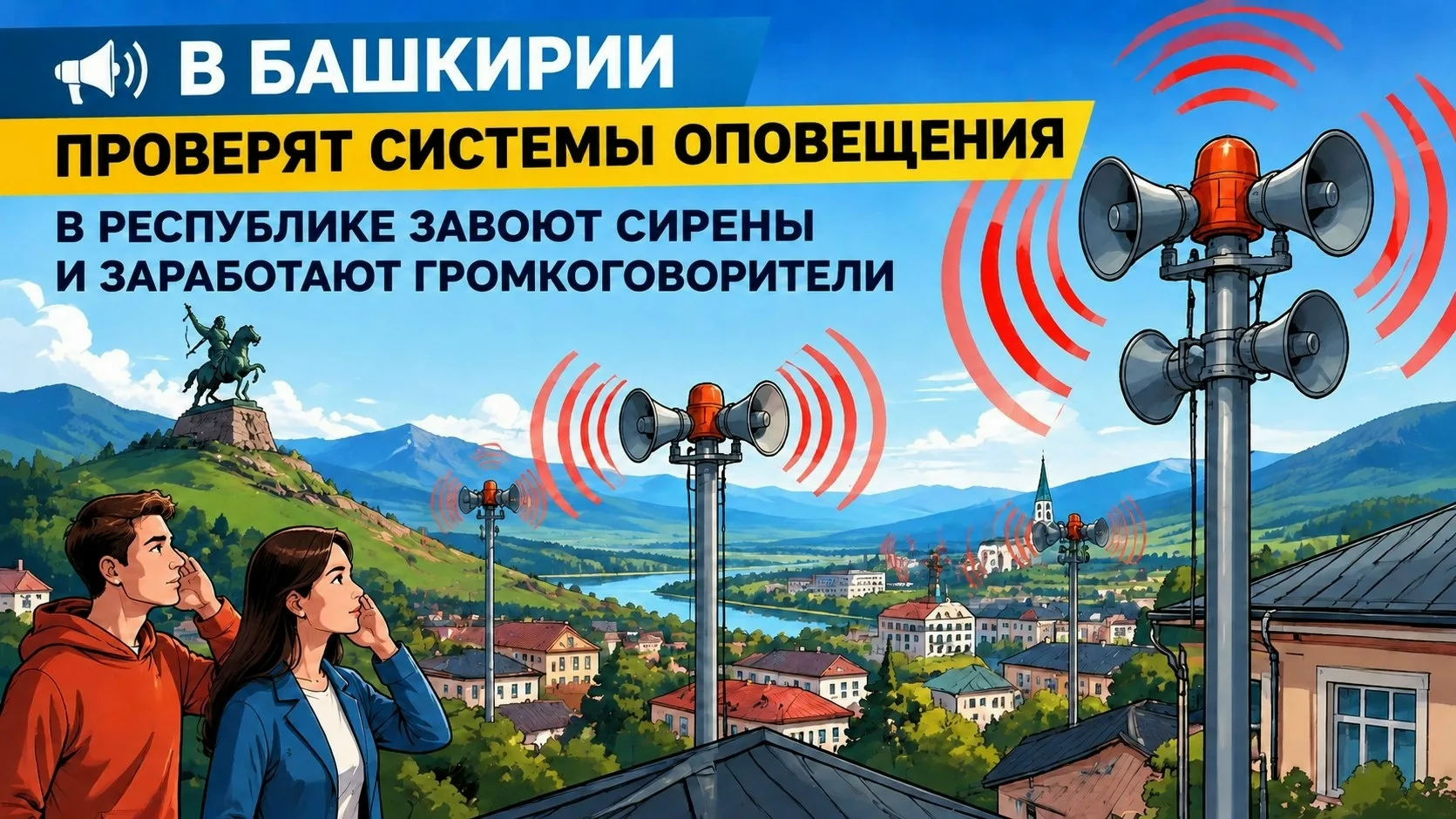 В Уфе завтра с 10:00 до 11:00 пройдет плановая проверка системы оповещения. В это время...