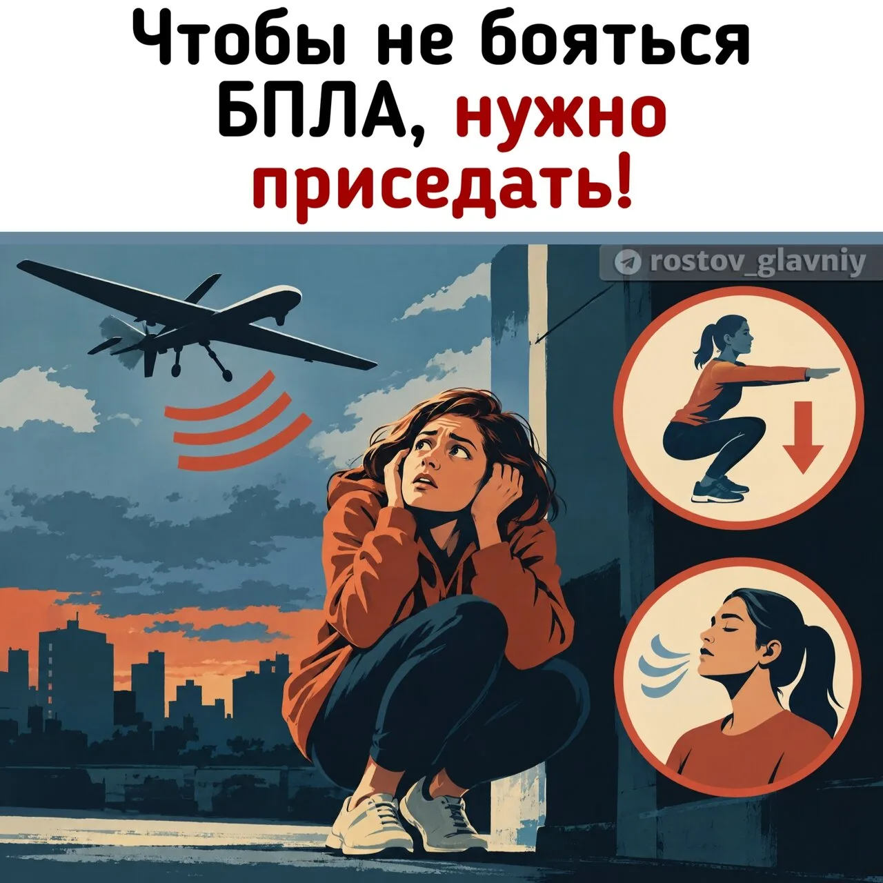 ☝ Психологи советуют приседать при сильном страхе от БПЛА!
