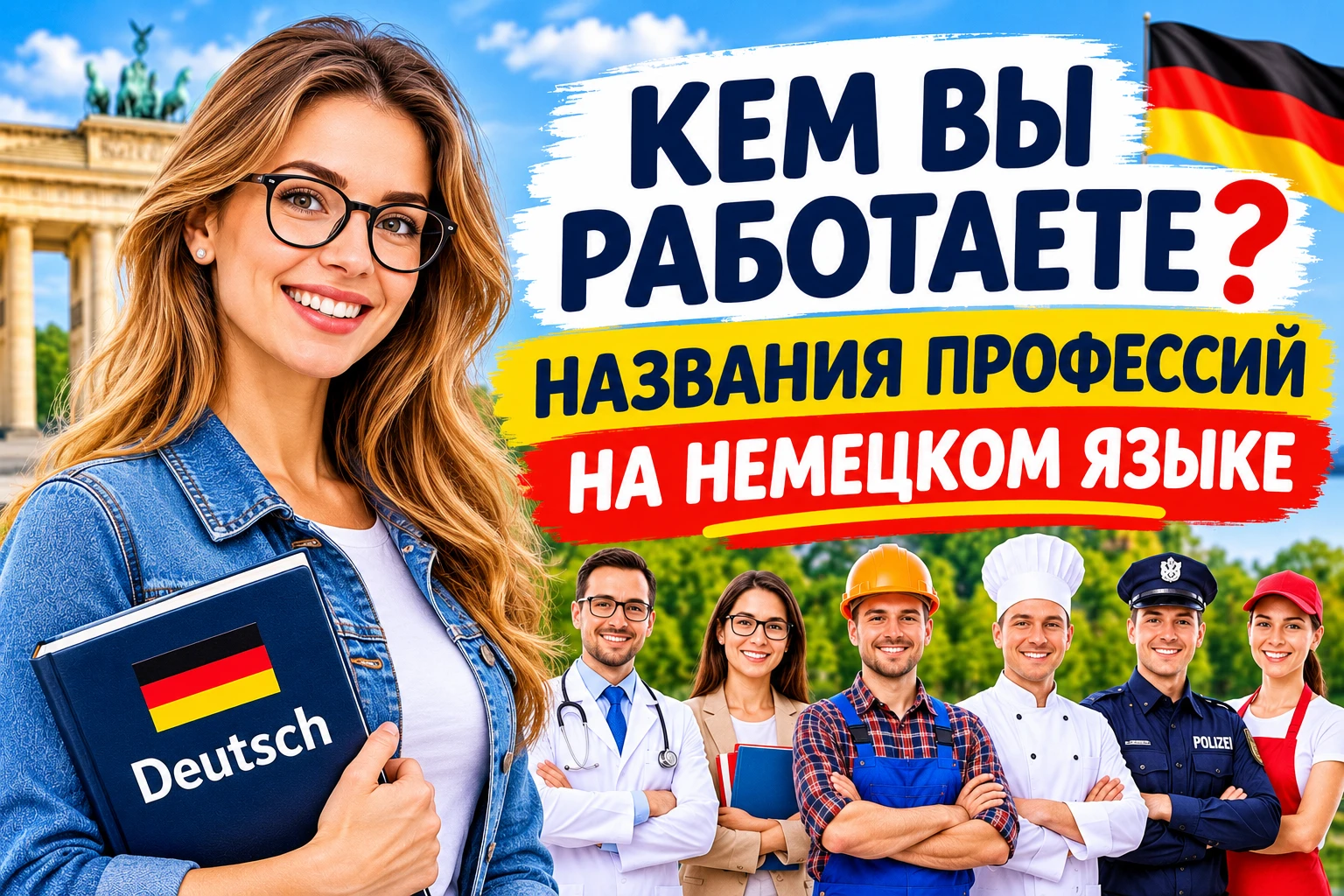 💼 КЕМ ВЫ РАБОТАЕТЕ? НАЗВАНИЯ ПРОФЕССИЙ НА НЕМЕЦКОМ ЯЗЫКЕ 🇩🇪