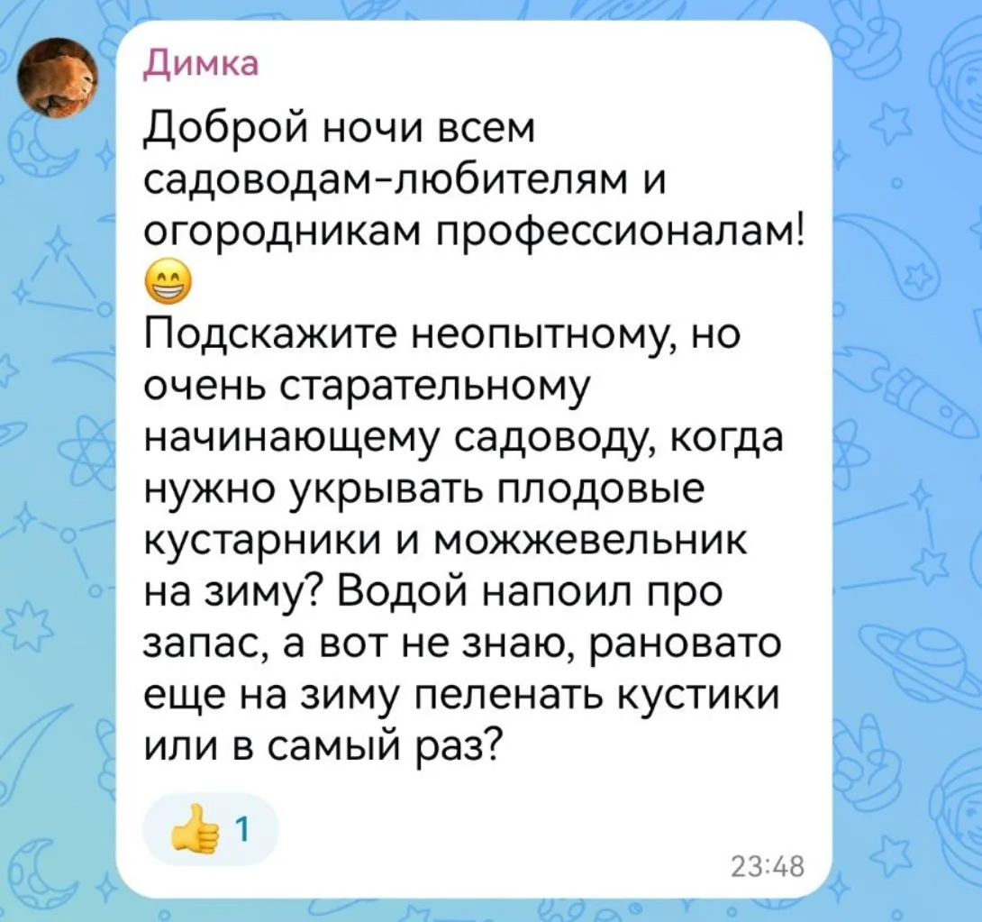 Дублирую свой ответ в наш канал, возможно пригодится🌿