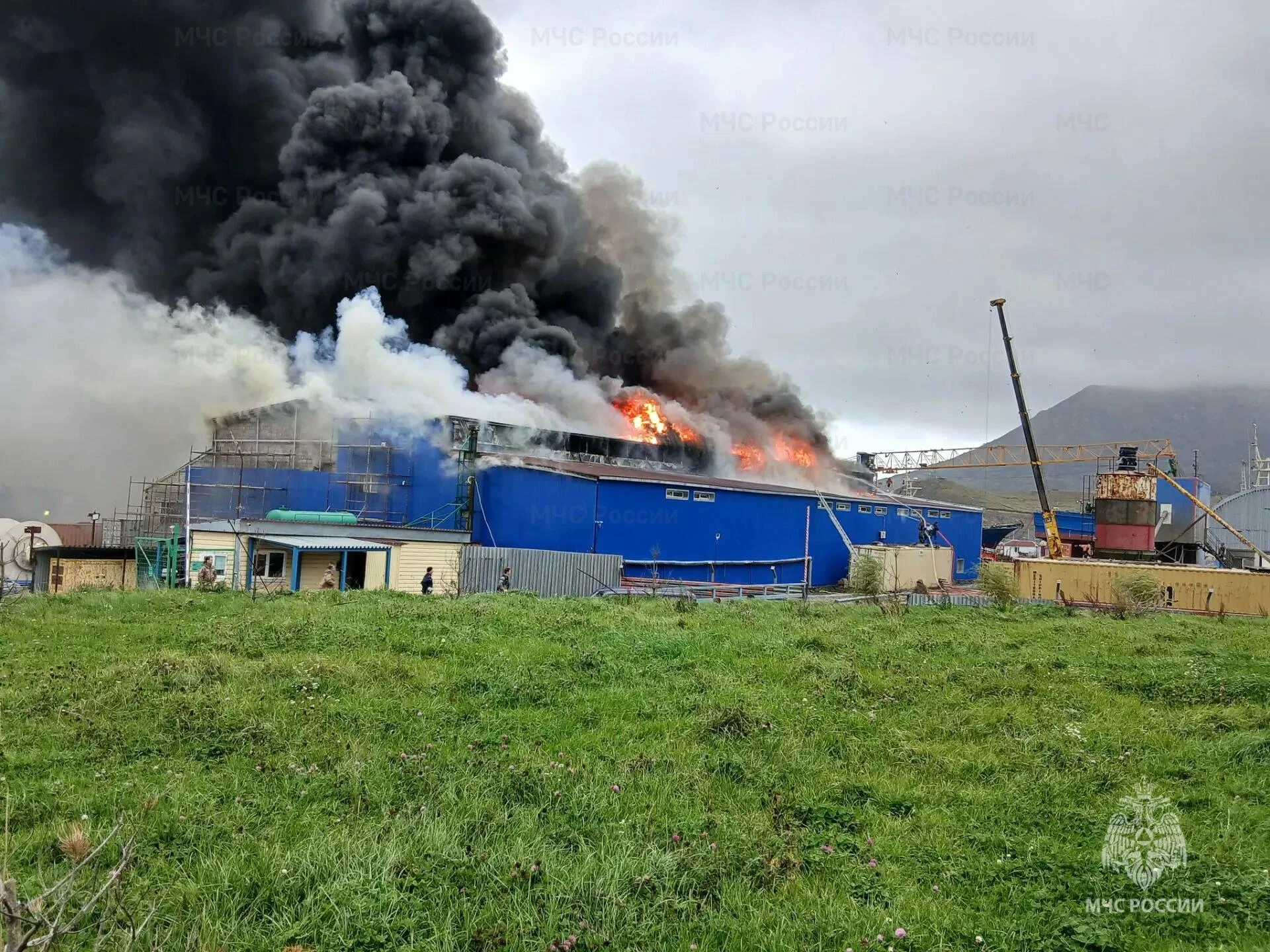 🔥 Огнеборцы ликвидировали масштабное возгорание в селе Малокурильское