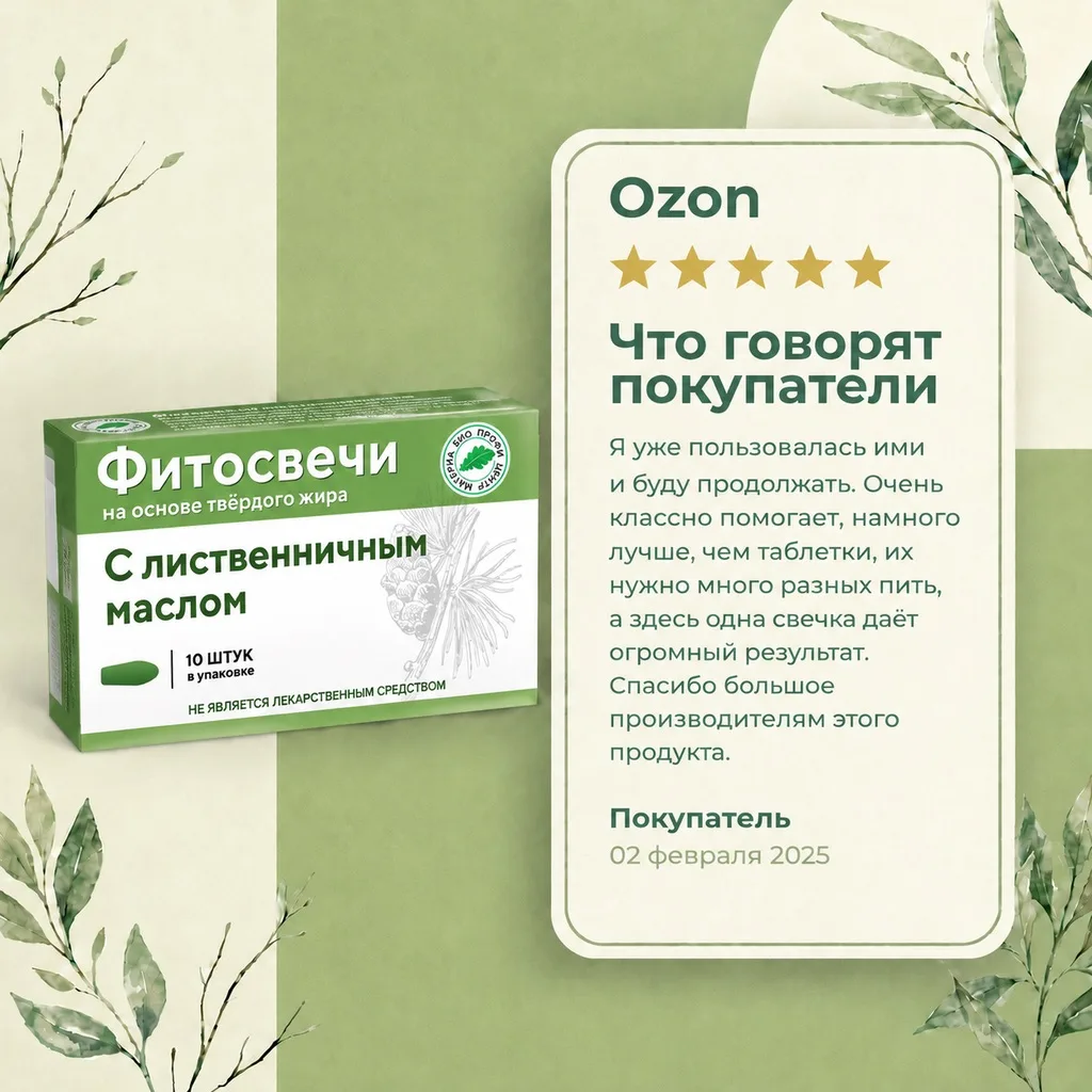 🌟 Сегодня мы рады поделиться с вами отзывами на фитосвечи с лиственничным маслом! 🌟