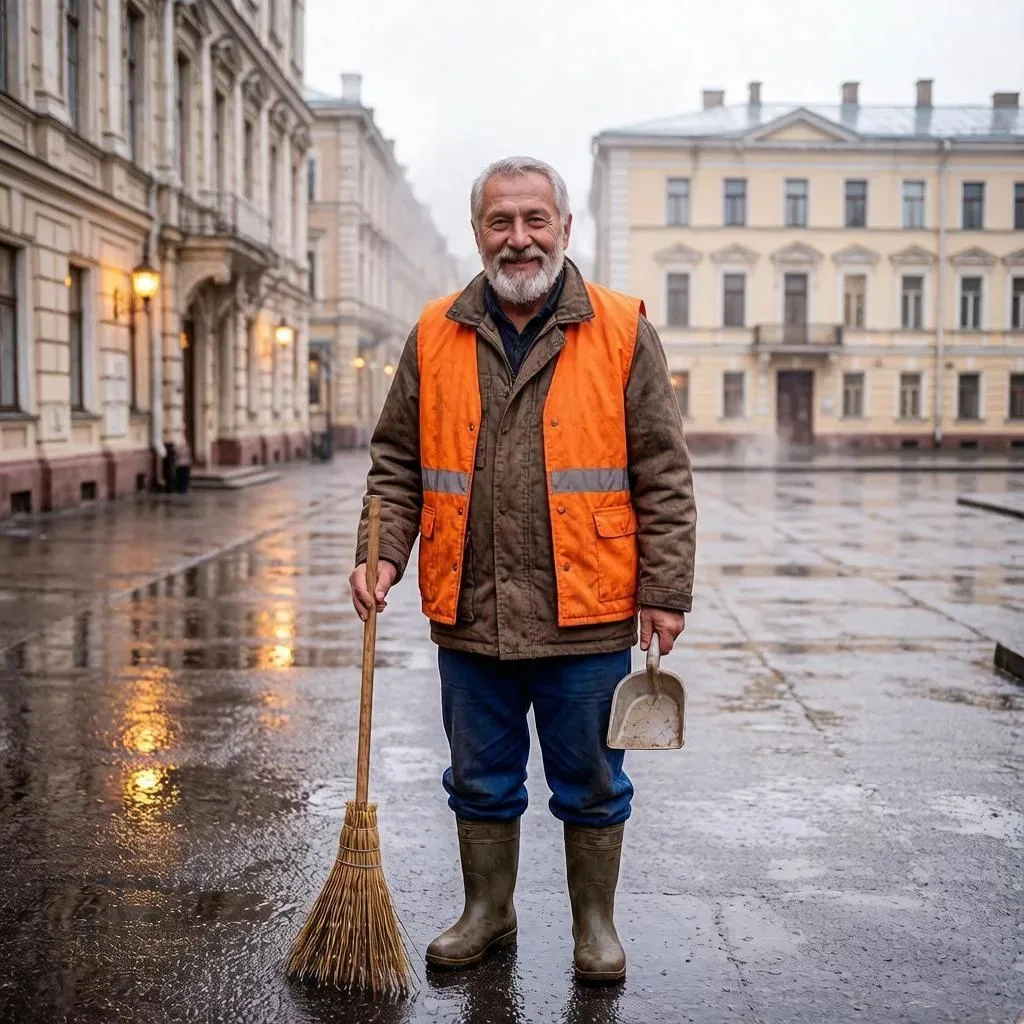 🧹 Петербургу не хватает более тысячи дворников. С января им обещают среднюю зарплату 7...