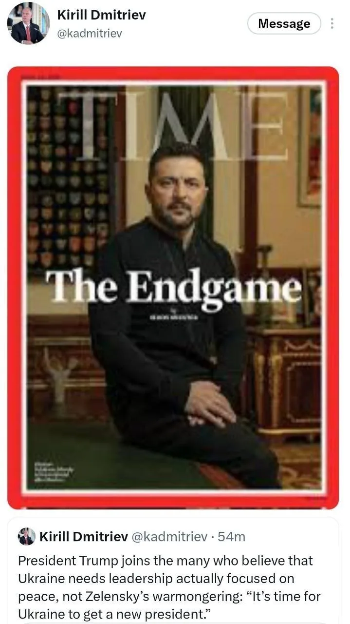 «Игра окончена» — намекает Дмитриев после слов Трампа о том, что Украине пора избрать н...
