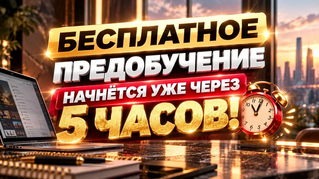 Бесплатное предобучение начнётся уже через 5 часов! ⏰🔥