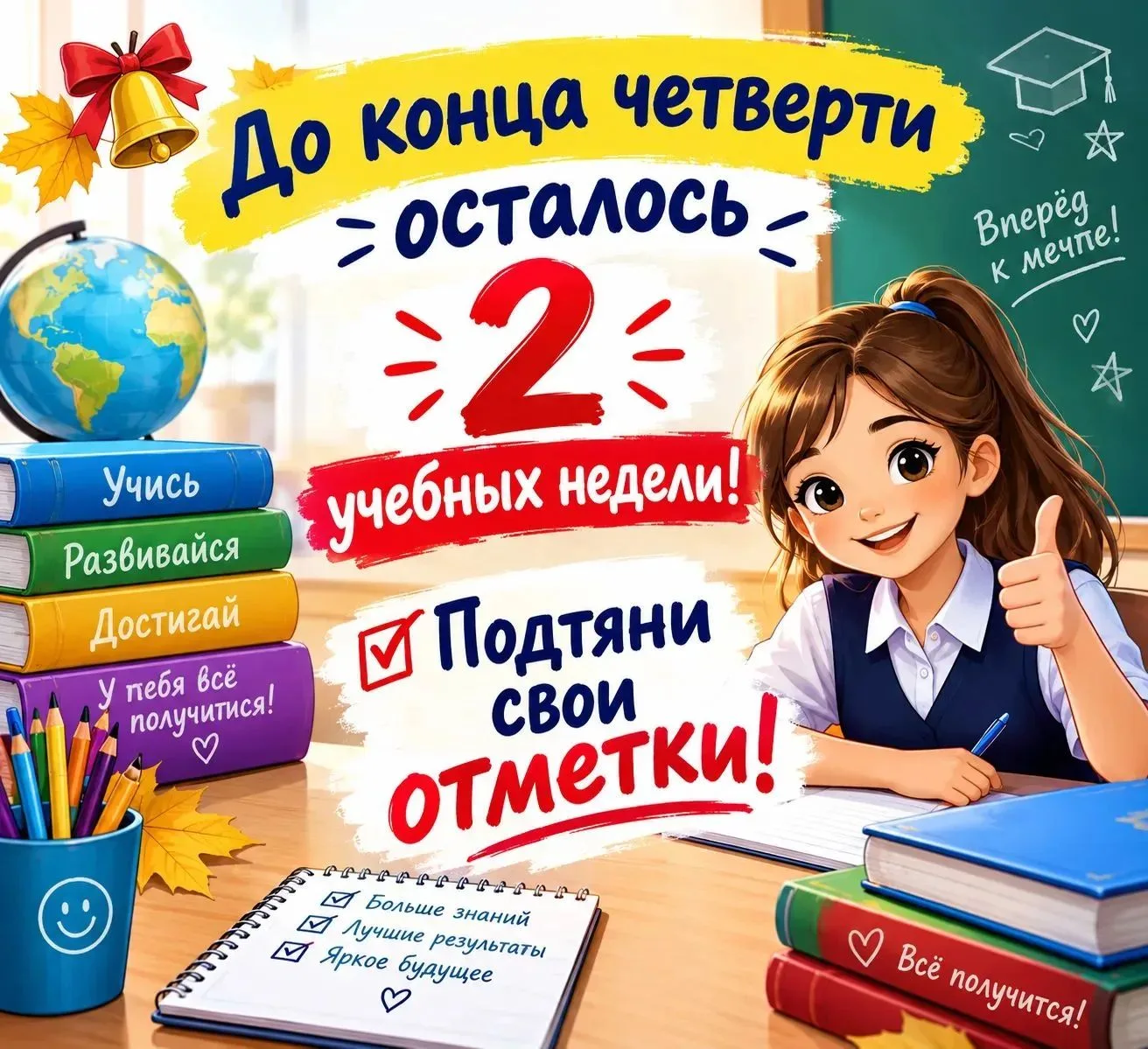 ⚡️ Время решающих маневров. До конца учебной четверти осталось  совсем чуть-чуть. Этого...