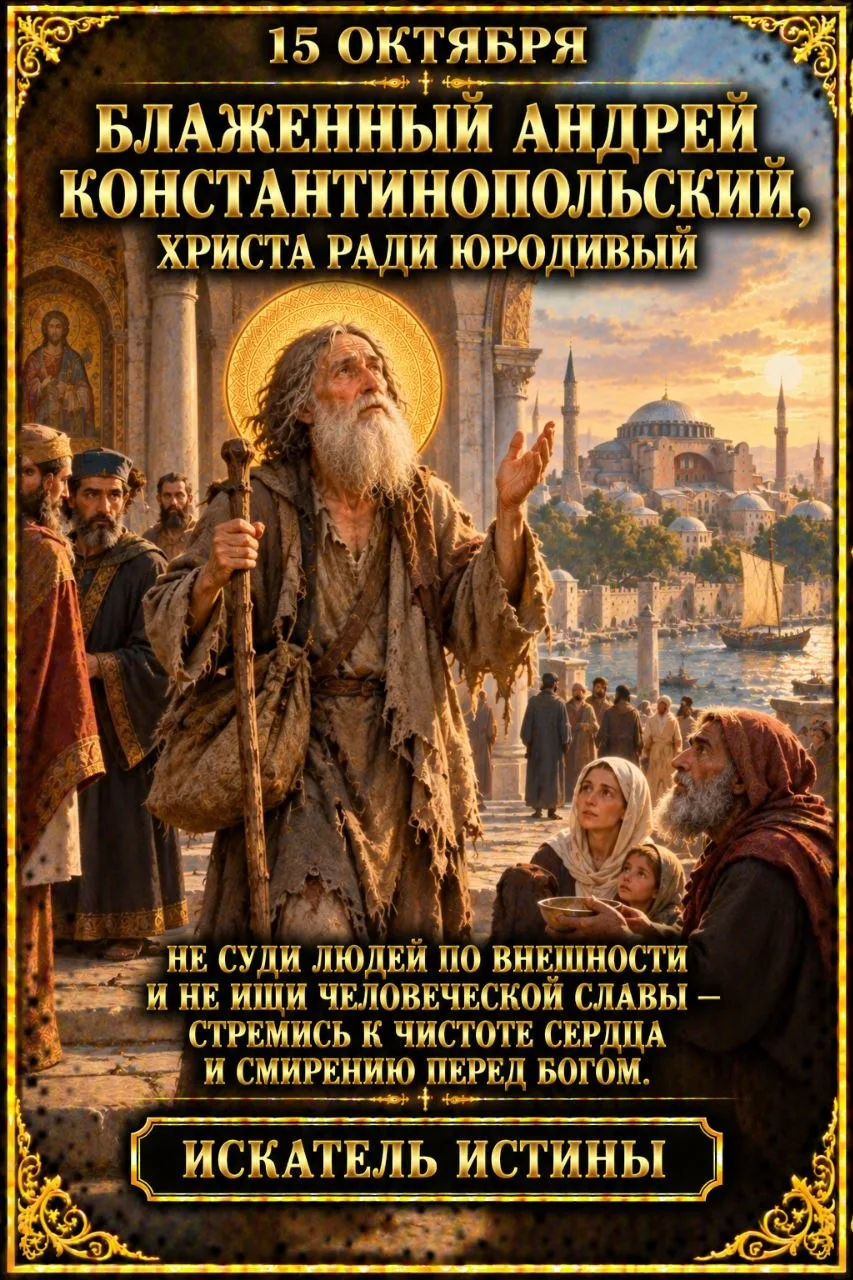 15 октября Блаженный Андрей Константинопольский, Христа ради юродивый