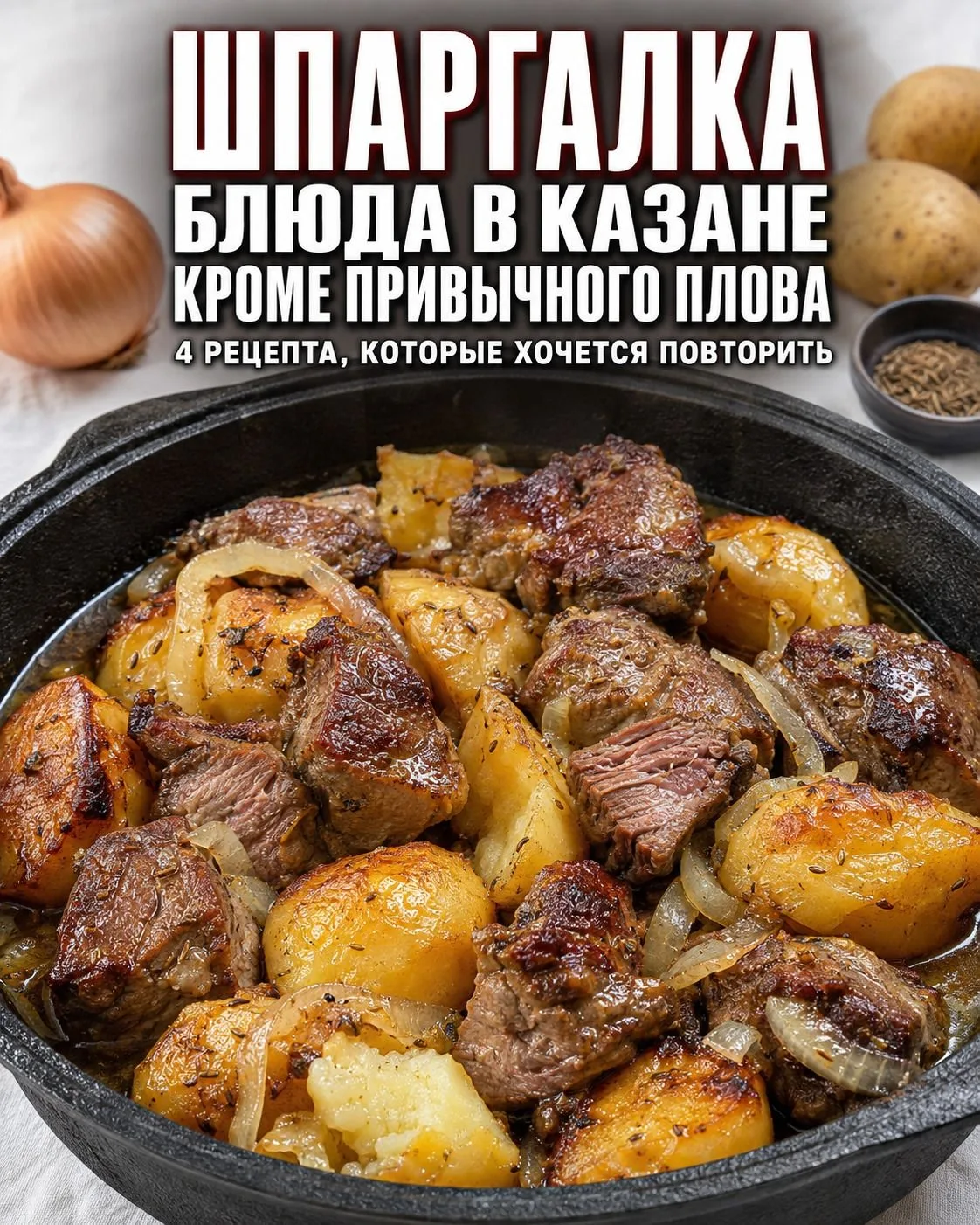 Блюда в казане, кроме привычного плова 🍲