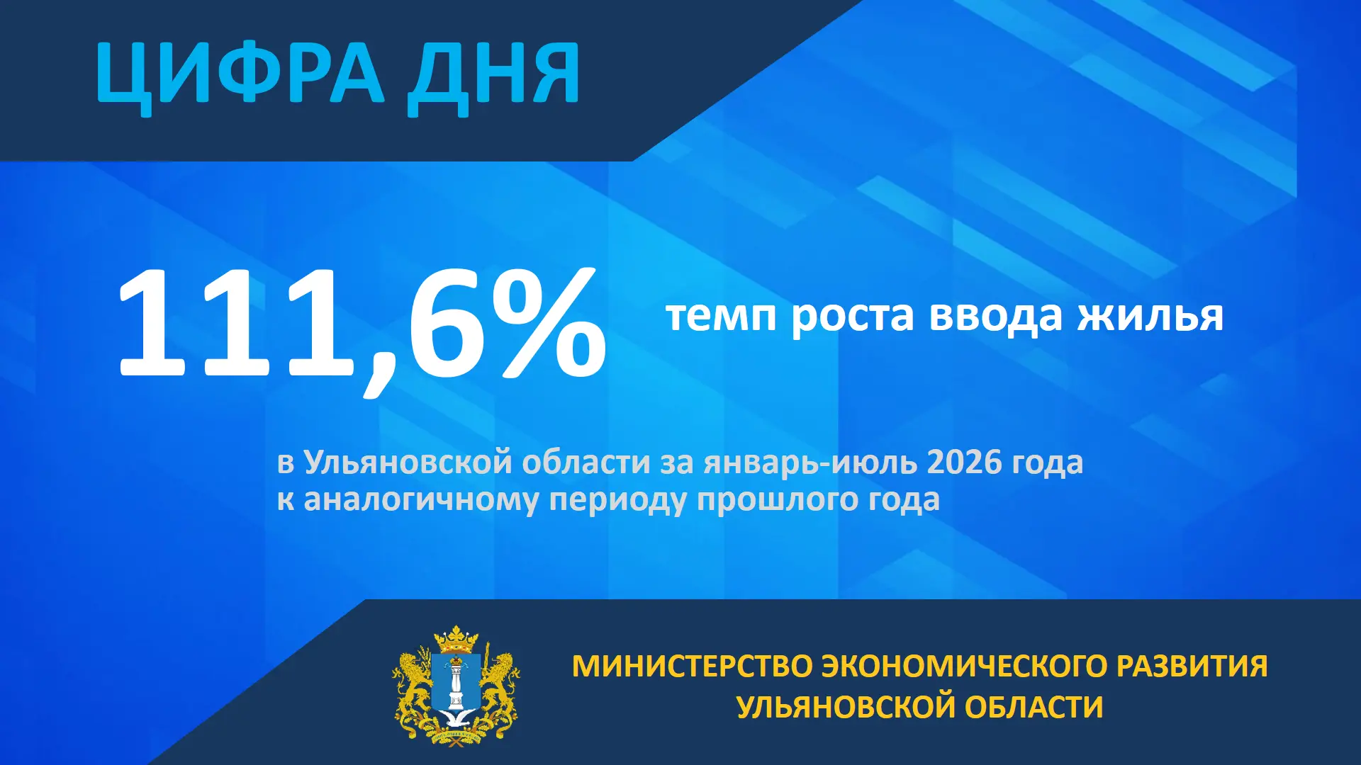 По данным за восемь месяцев этого года, в Ульяновской области отмечается рост строитель...