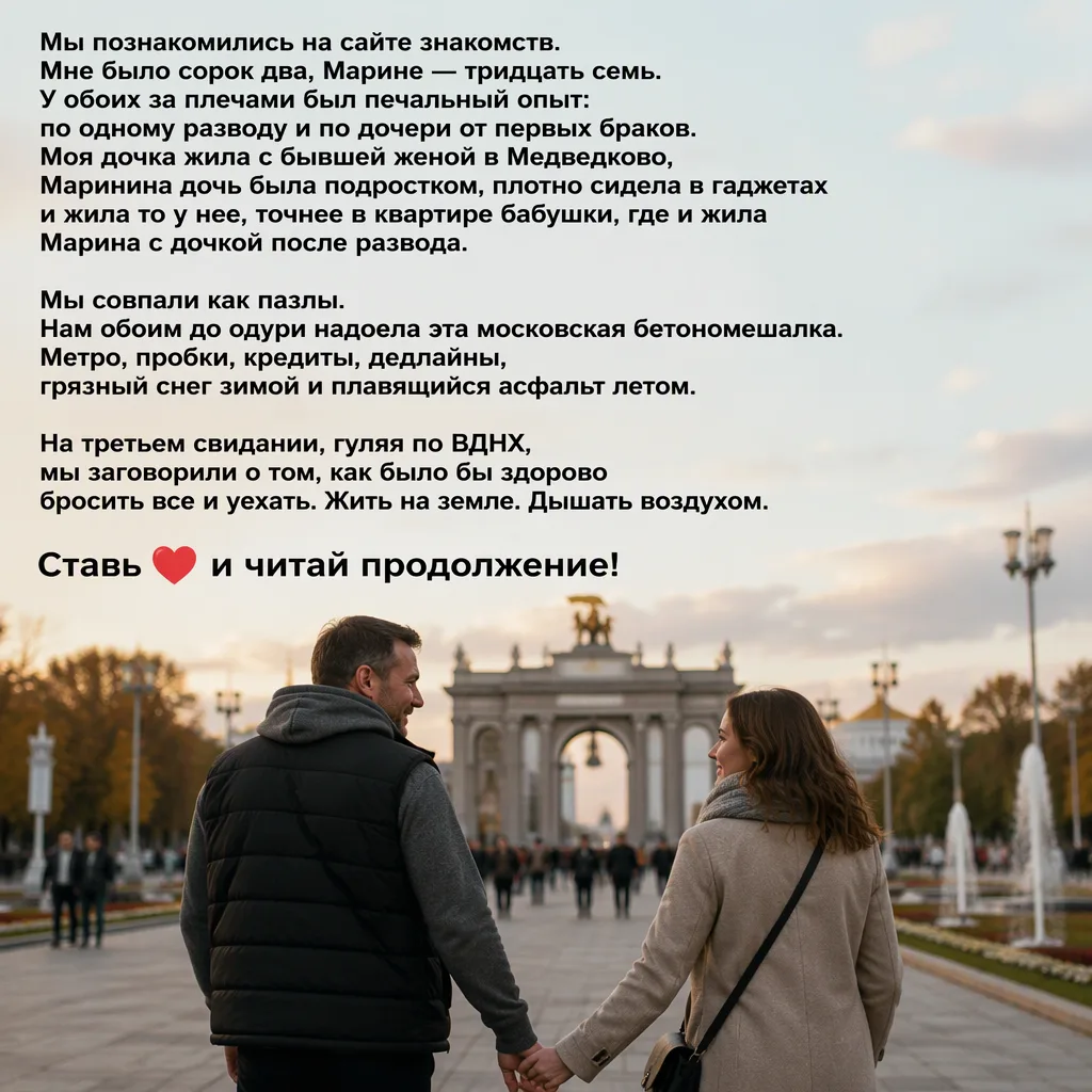 Мы познакомились на сайте знакомств. Мне было сорок два, Марине — тридцать семь. У обои...