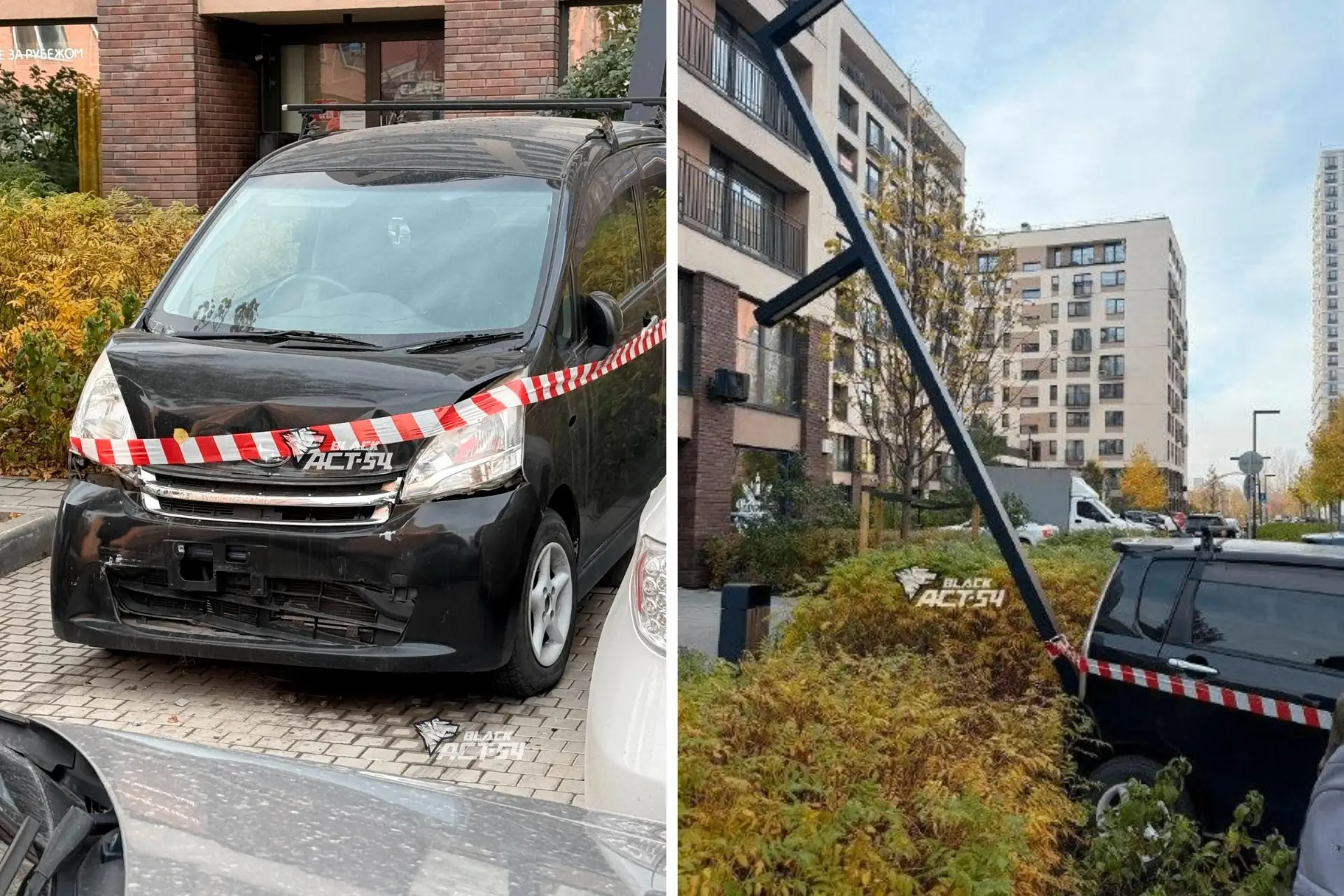 В Новосибирске пикап трижды протаранил кей-кар на парковке — видео