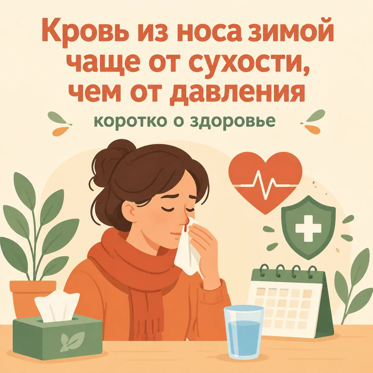 🩸 Кровь из носа зимой чаще от сухости, чем от давления